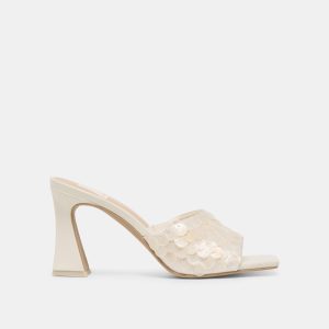 NANDY CONFETTI HEELS IVORY SEQUIN