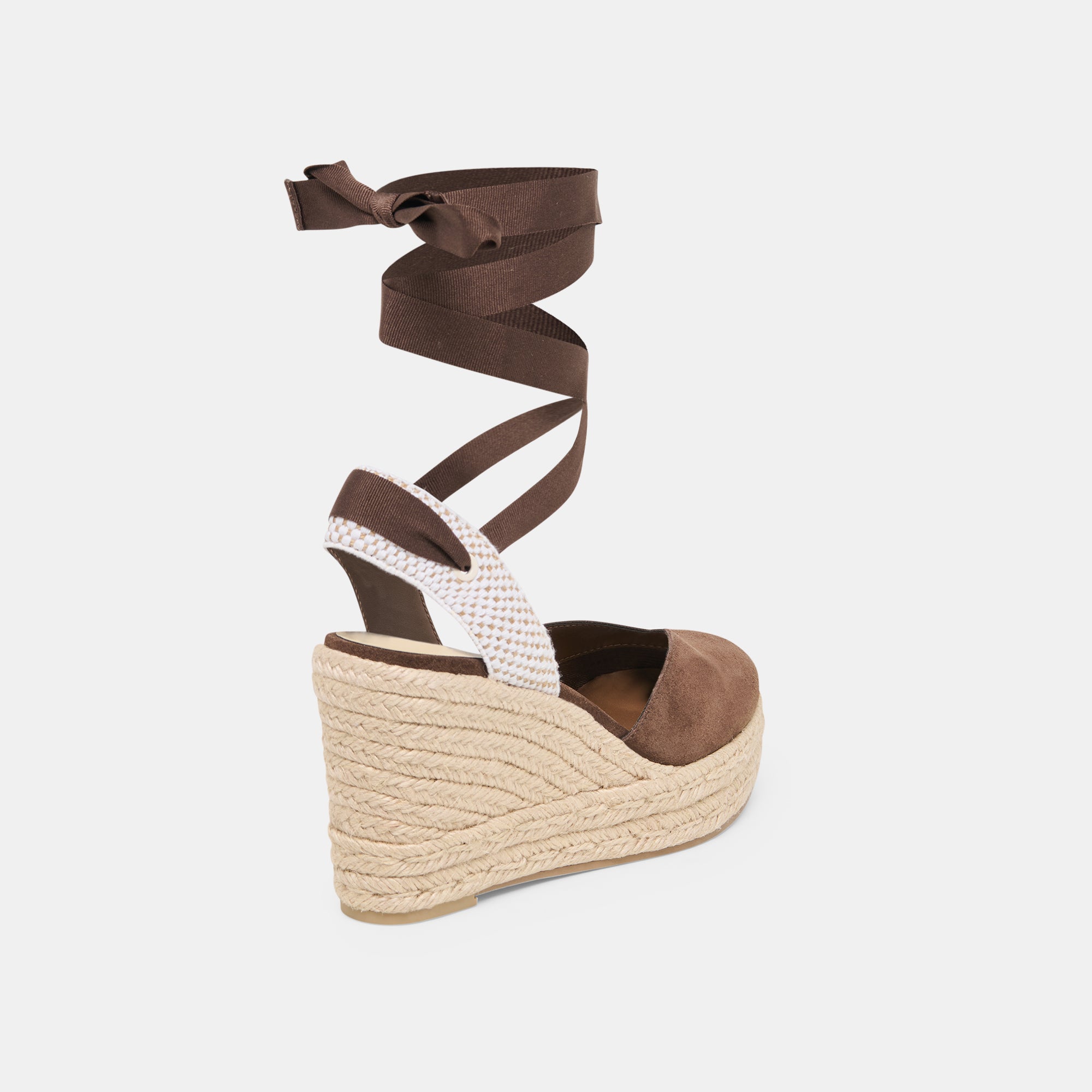 NOURA WEDGES DK BROWN SUEDE - Image 4