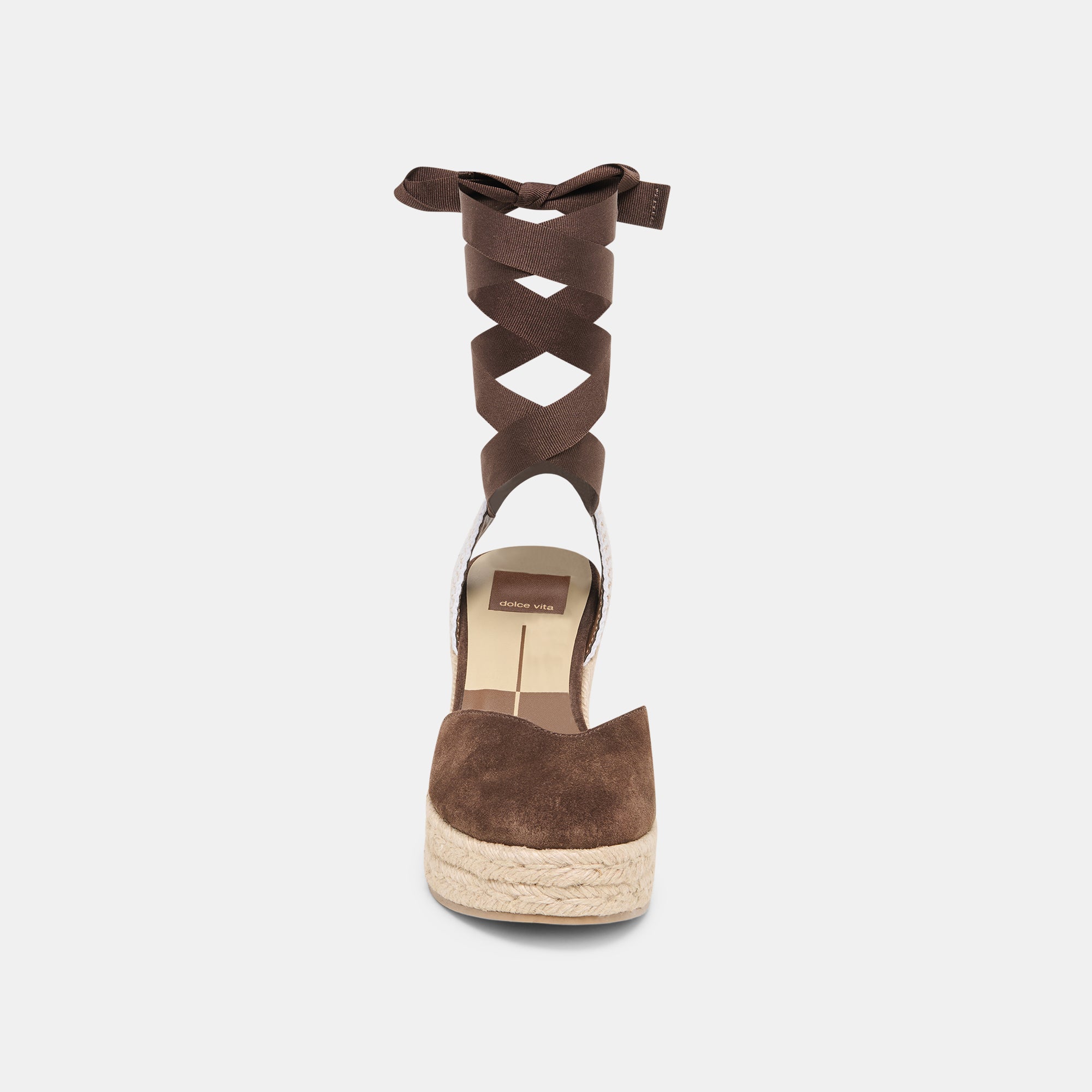 NOURA WEDGES DK BROWN SUEDE - Image 7
