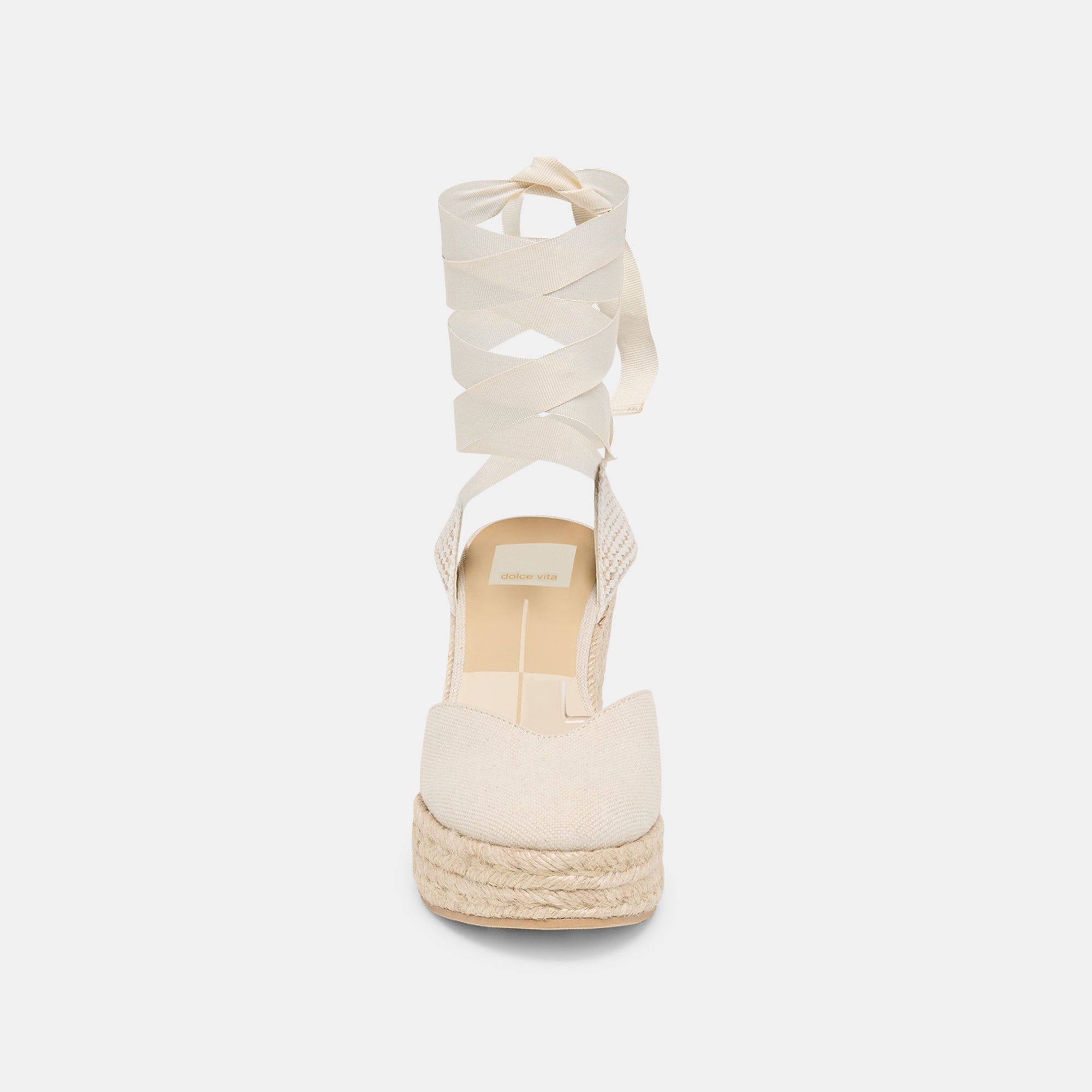 NOURA WEDGES ECRU LINEN - Image 8