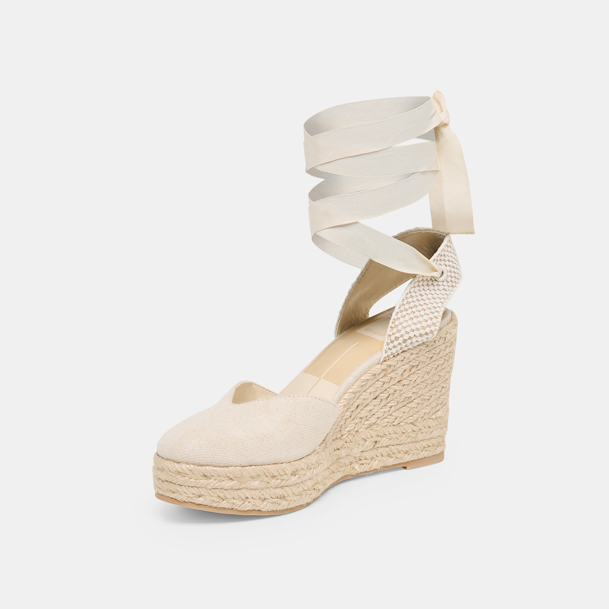 NOURA WEDGES ECRU LINEN - Image 6