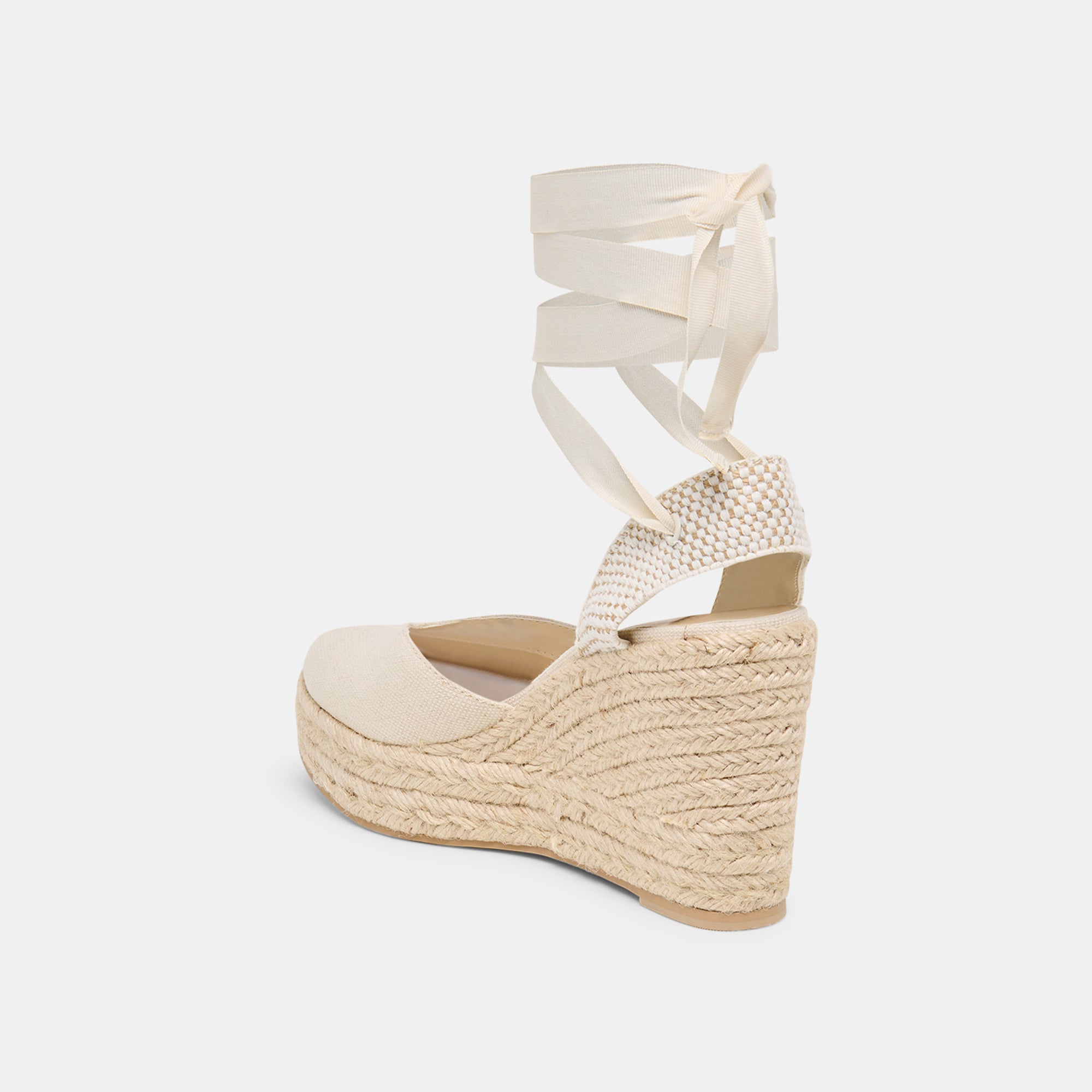 NOURA WEDGES ECRU LINEN - Image 7