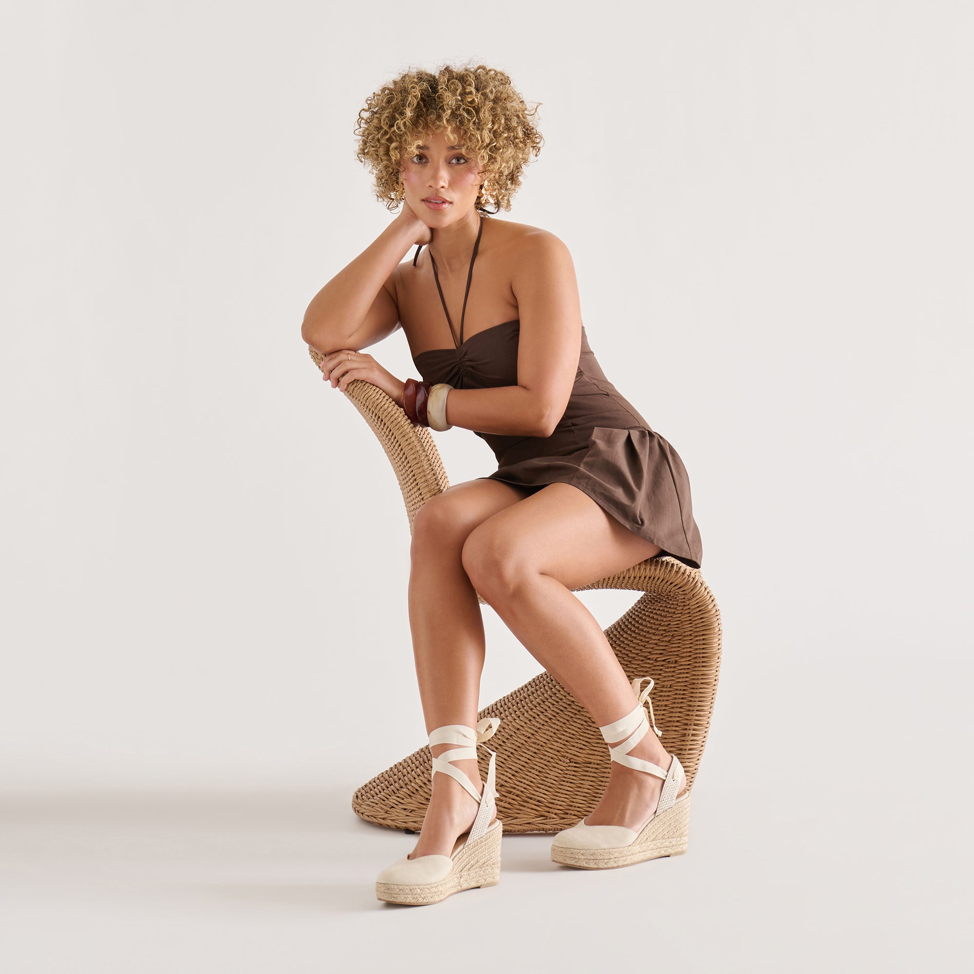 NOURA WEDGES ECRU LINEN - Image 4