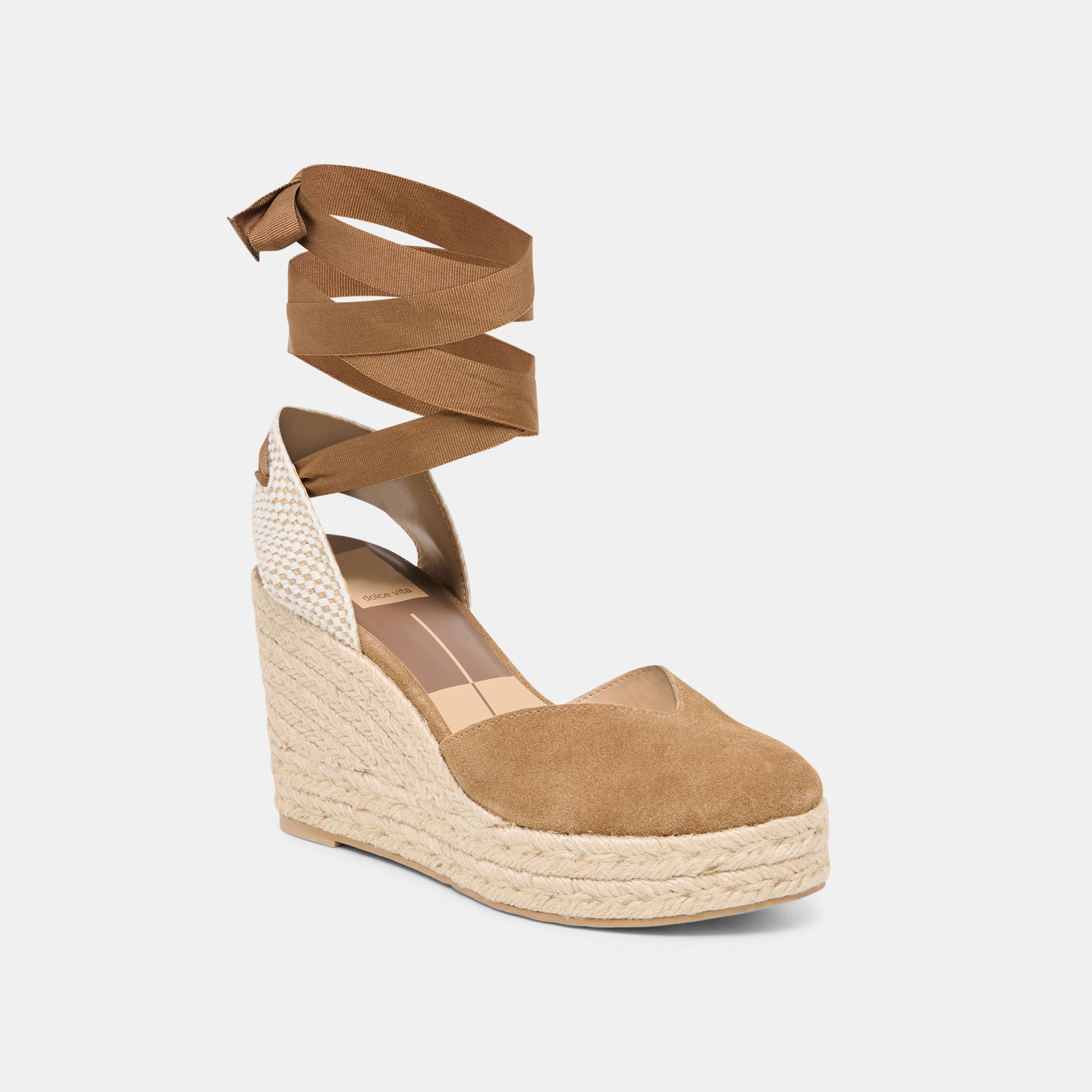 NOURA WEDGES LT BROWN SUEDE - Image 3