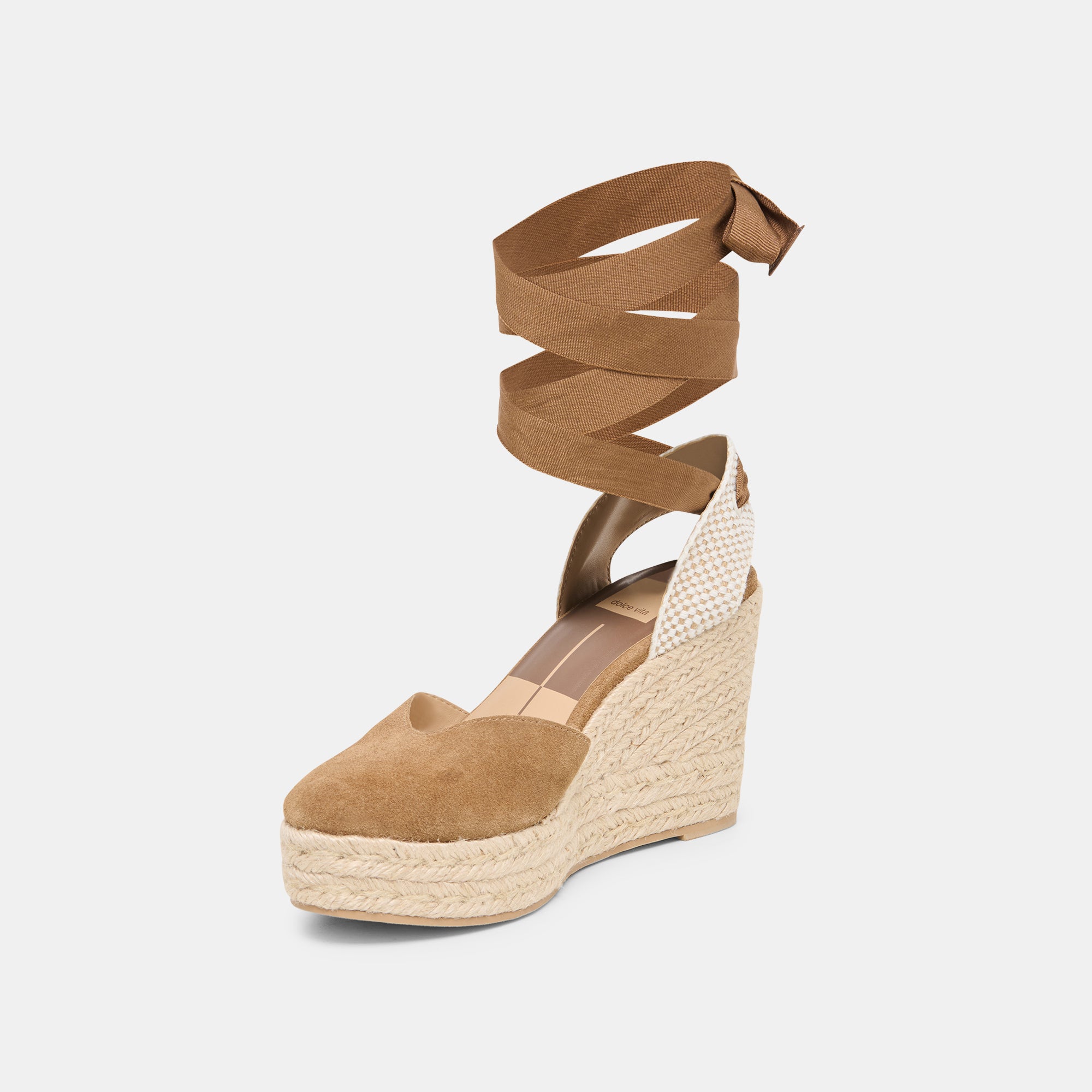 NOURA WEDGES LT BROWN SUEDE - Image 7