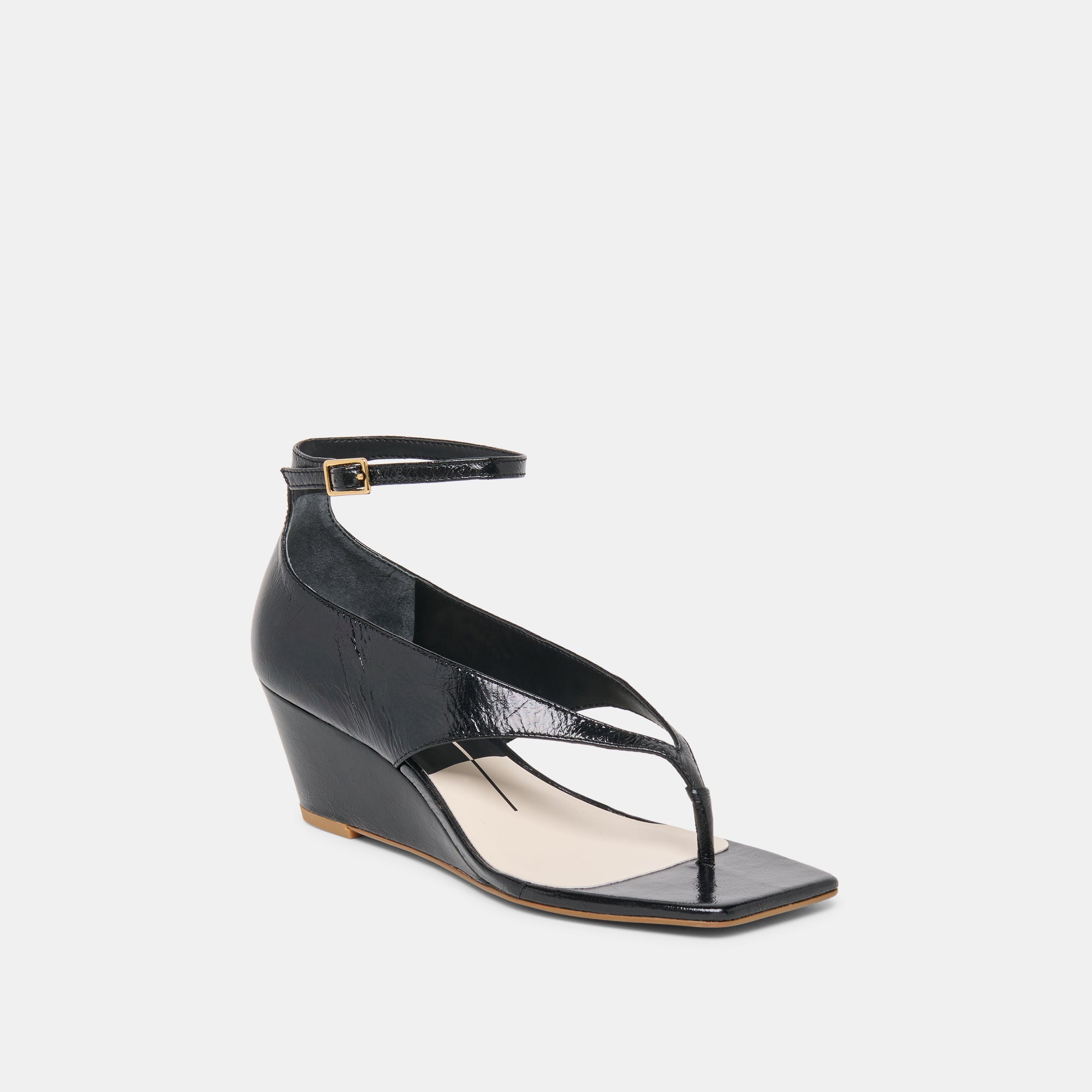 QUINNY WEDGES BLACK LEATHER - Image 3