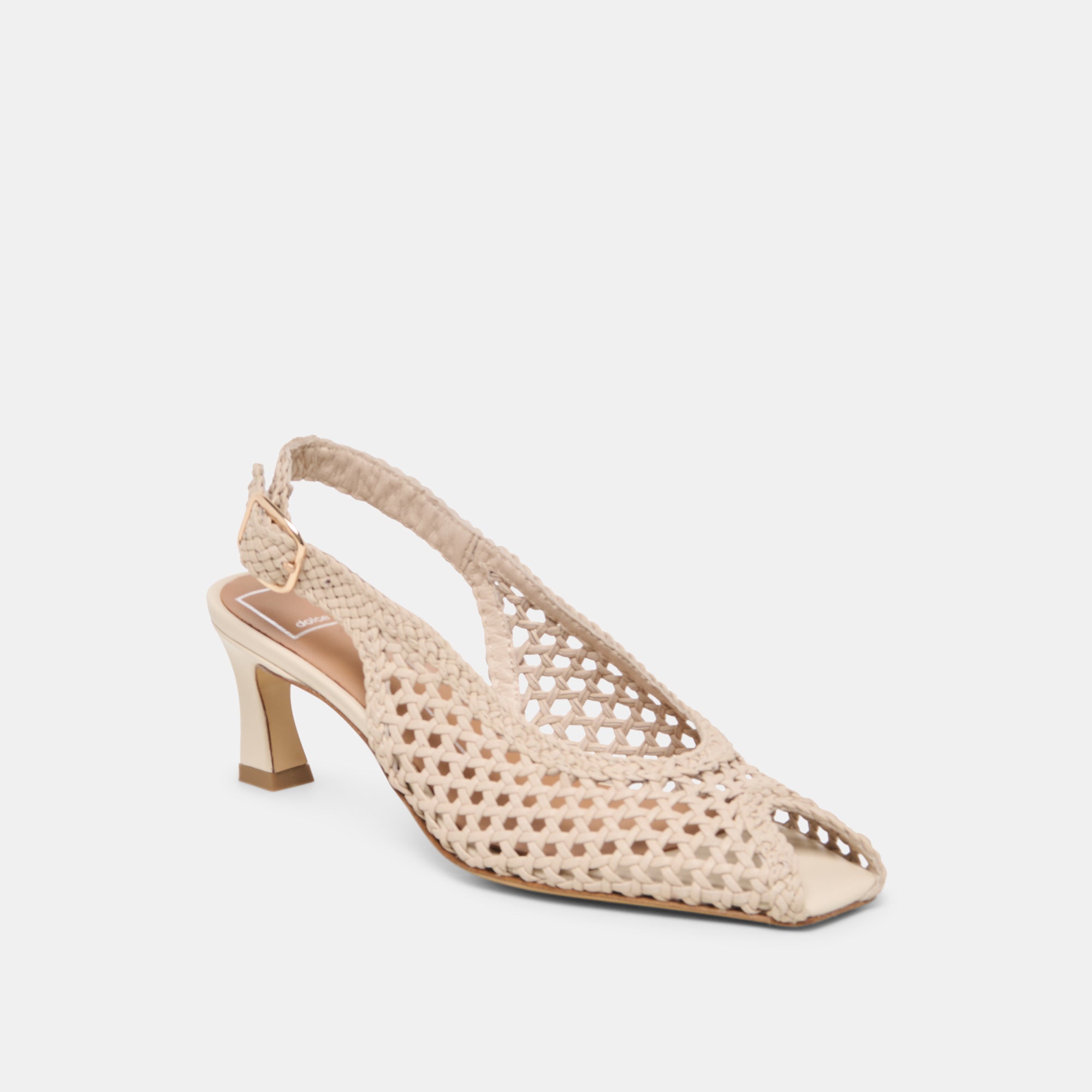 REMLA HEELS BONE WOVEN LEATHER - Image 2