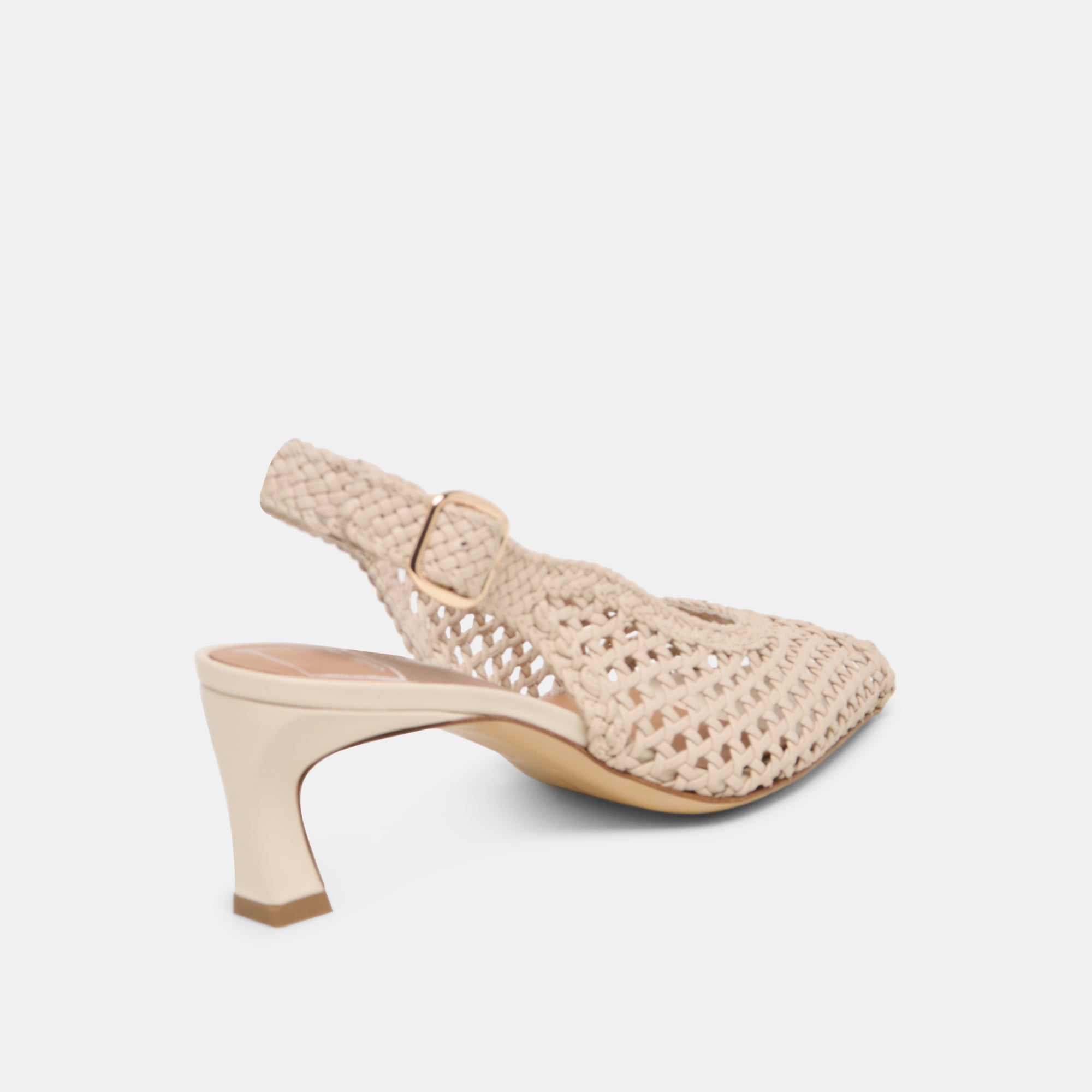 REMLA HEELS BONE WOVEN LEATHER - Image 3