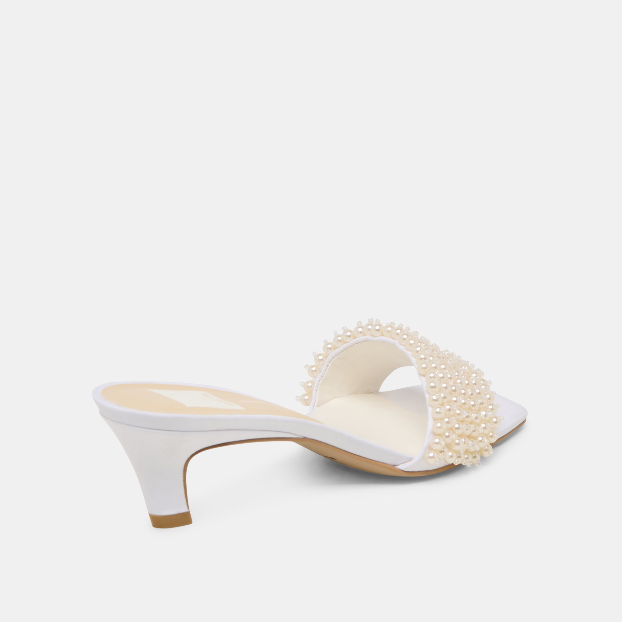 REXA PEARL HEELS OFF WHITE SATIN - Image 5