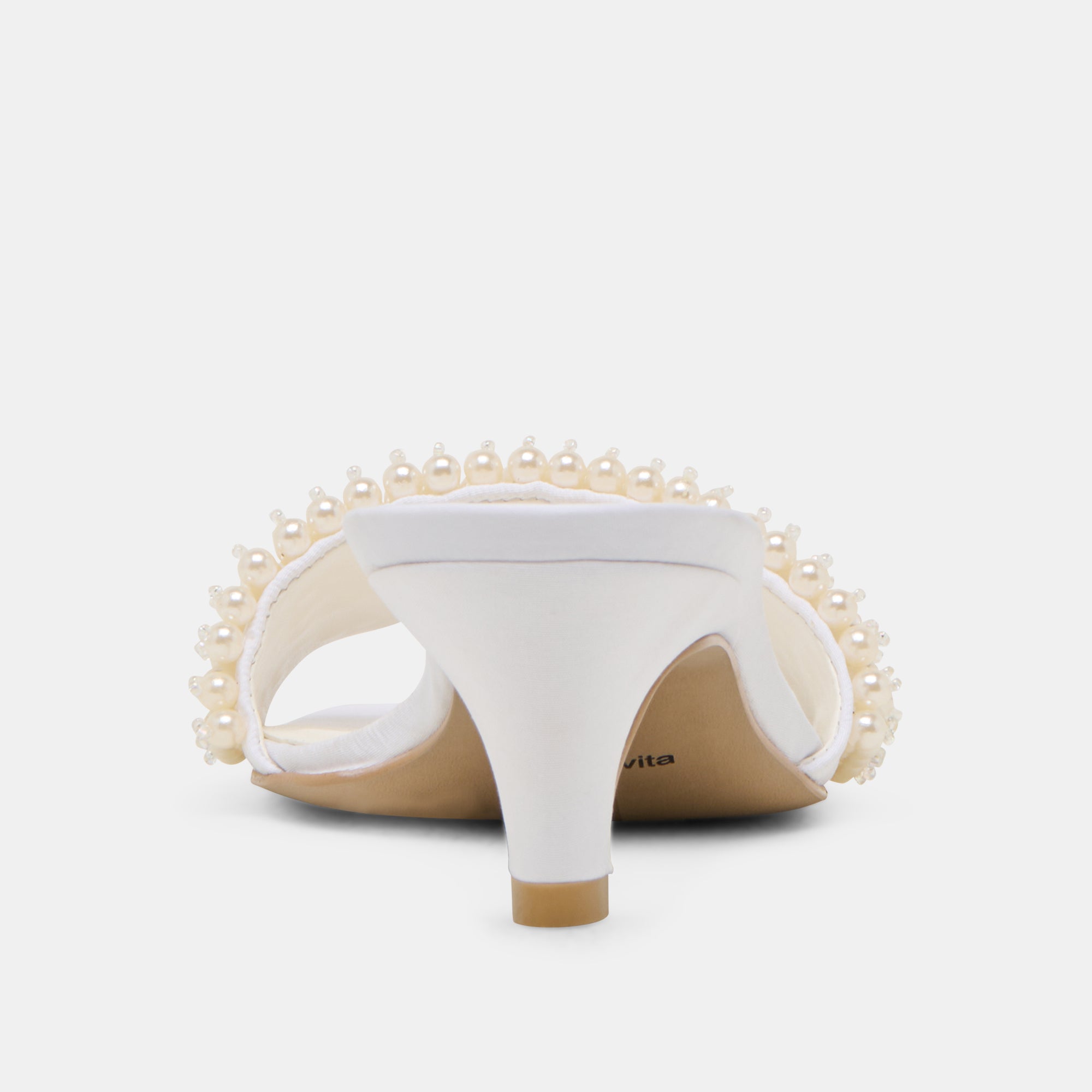 REXA PEARL HEELS OFF WHITE SATIN - Image 10