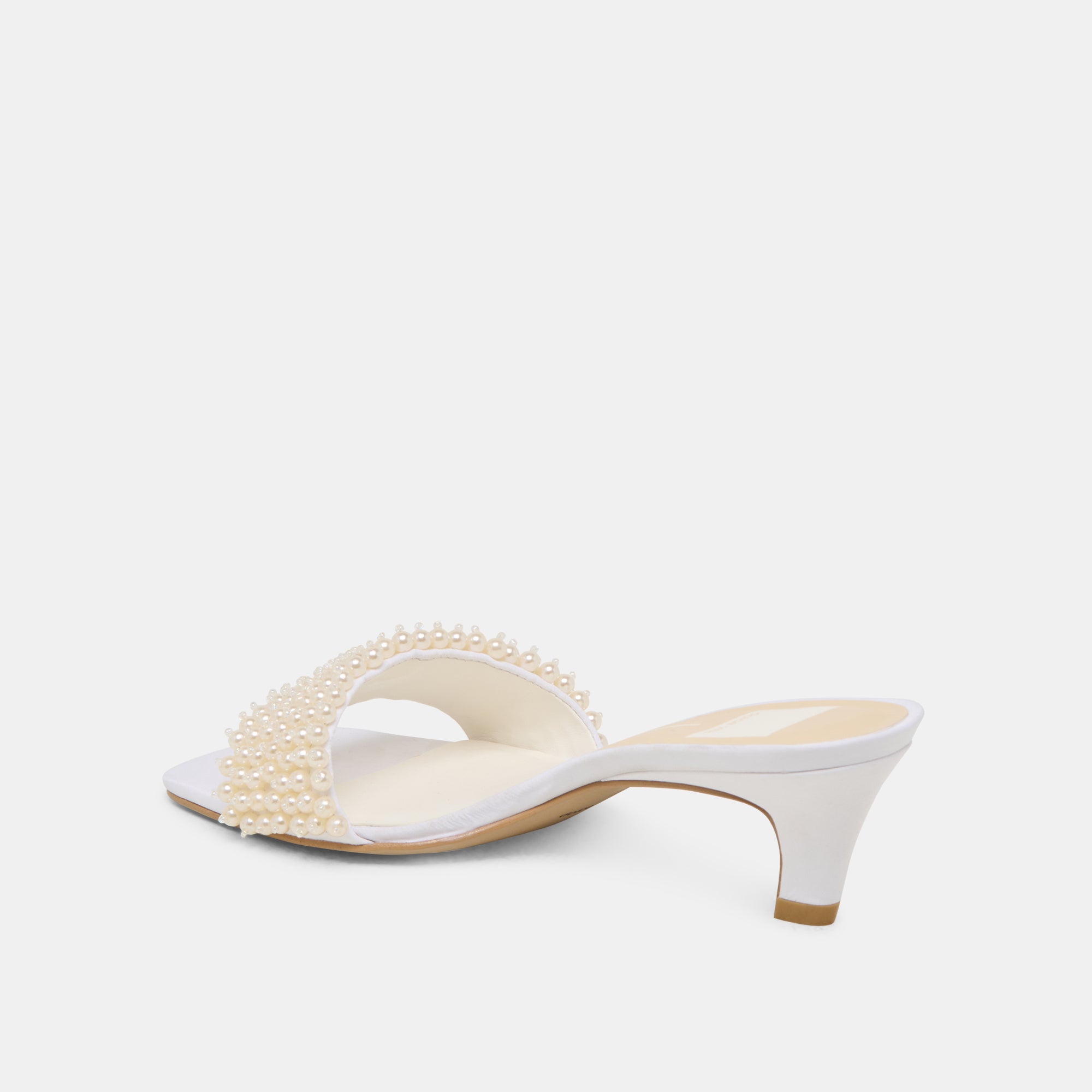REXA PEARL HEELS OFF WHITE SATIN - Image 8