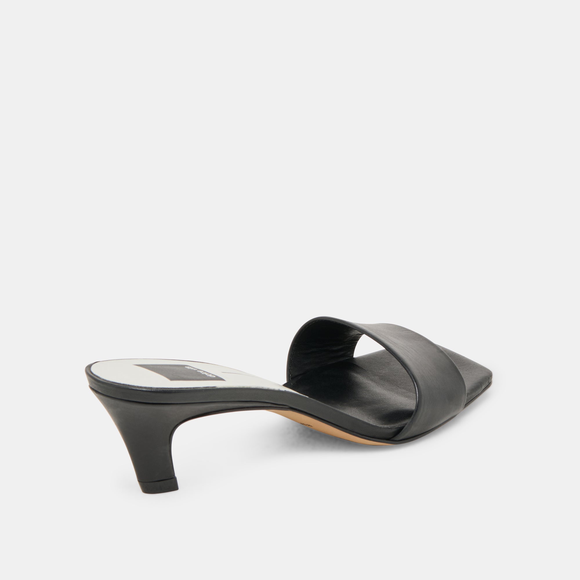 REXA WIDE HEELS BLACK LEATHER - Image 3