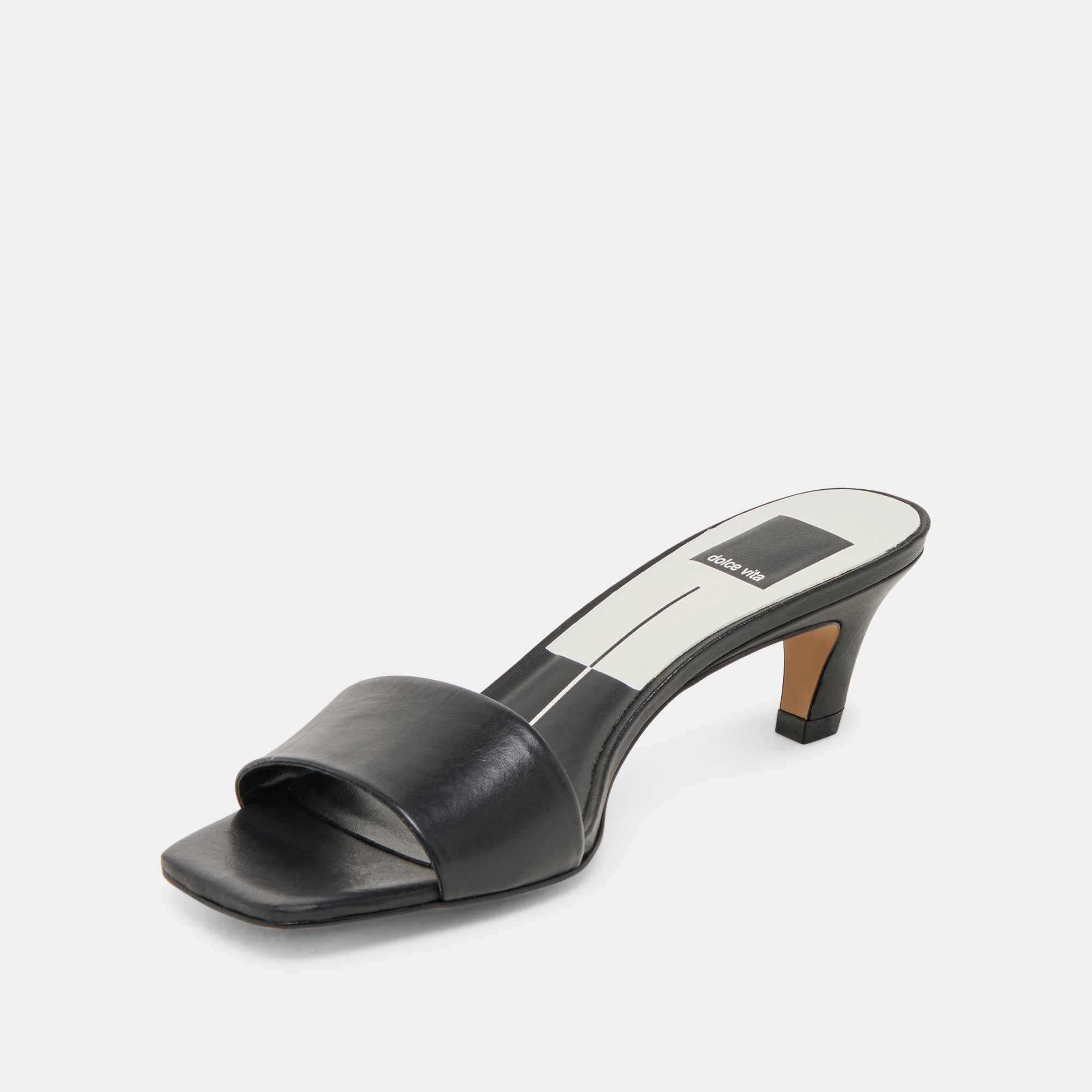 REXA WIDE HEELS BLACK LEATHER - Image 4