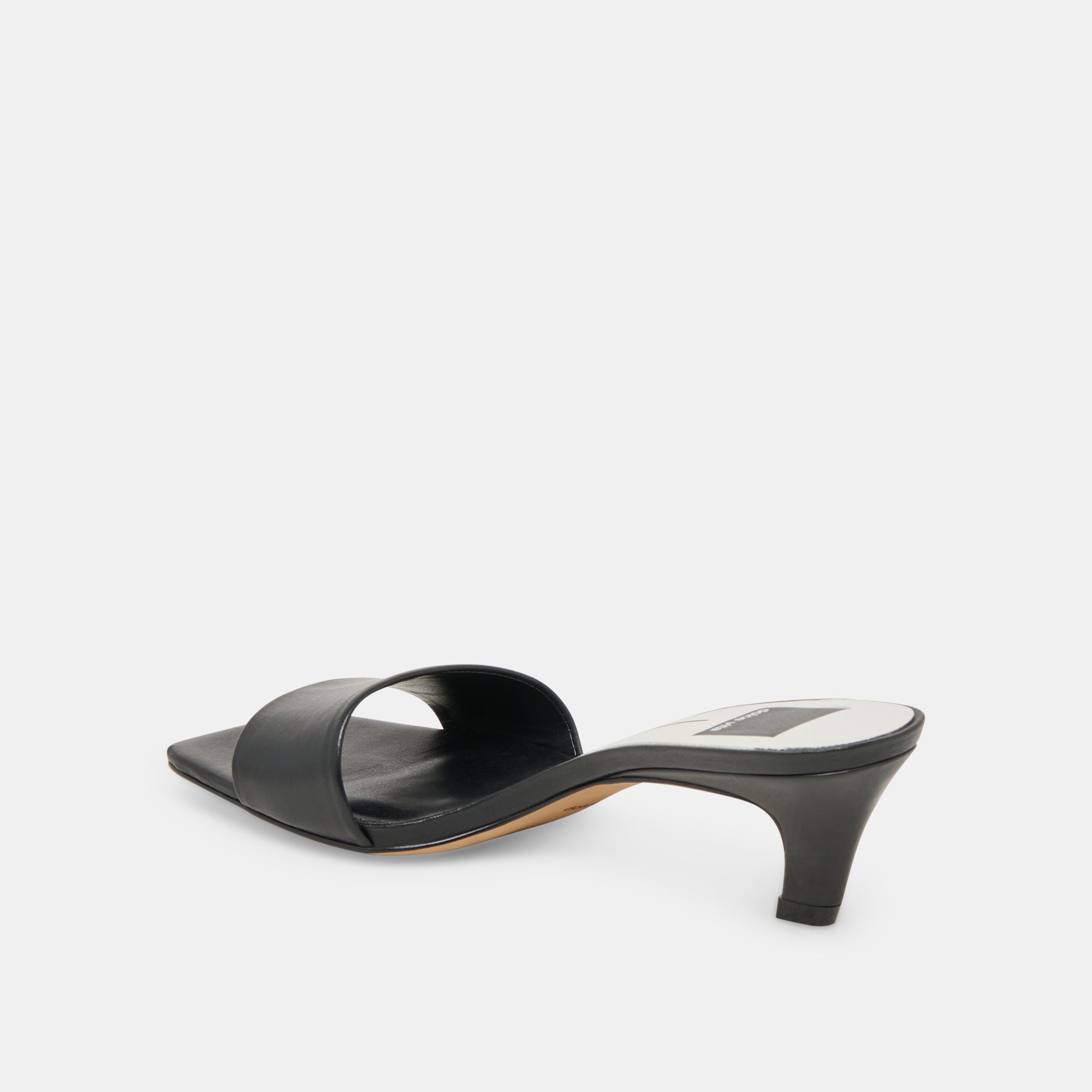 REXA WIDE HEELS BLACK LEATHER - Image 5
