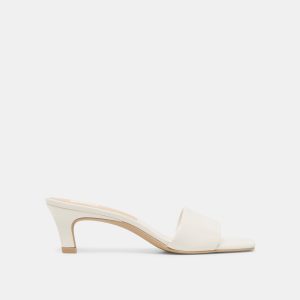 REXA WIDE HEELS TRUE WHITE LEATHER