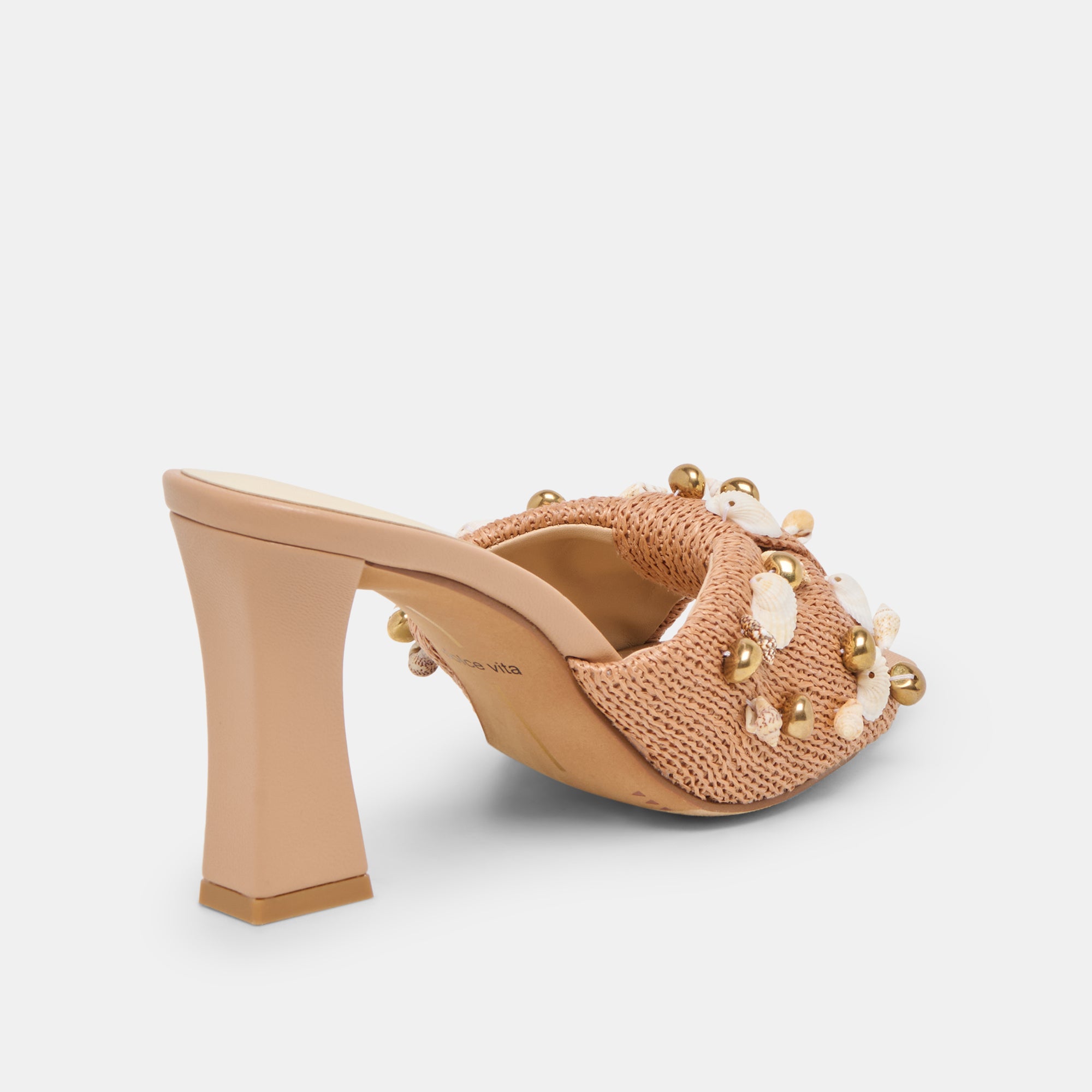 TYLAH HEELS TOFFEE BEADED RAFFIA - Image 5