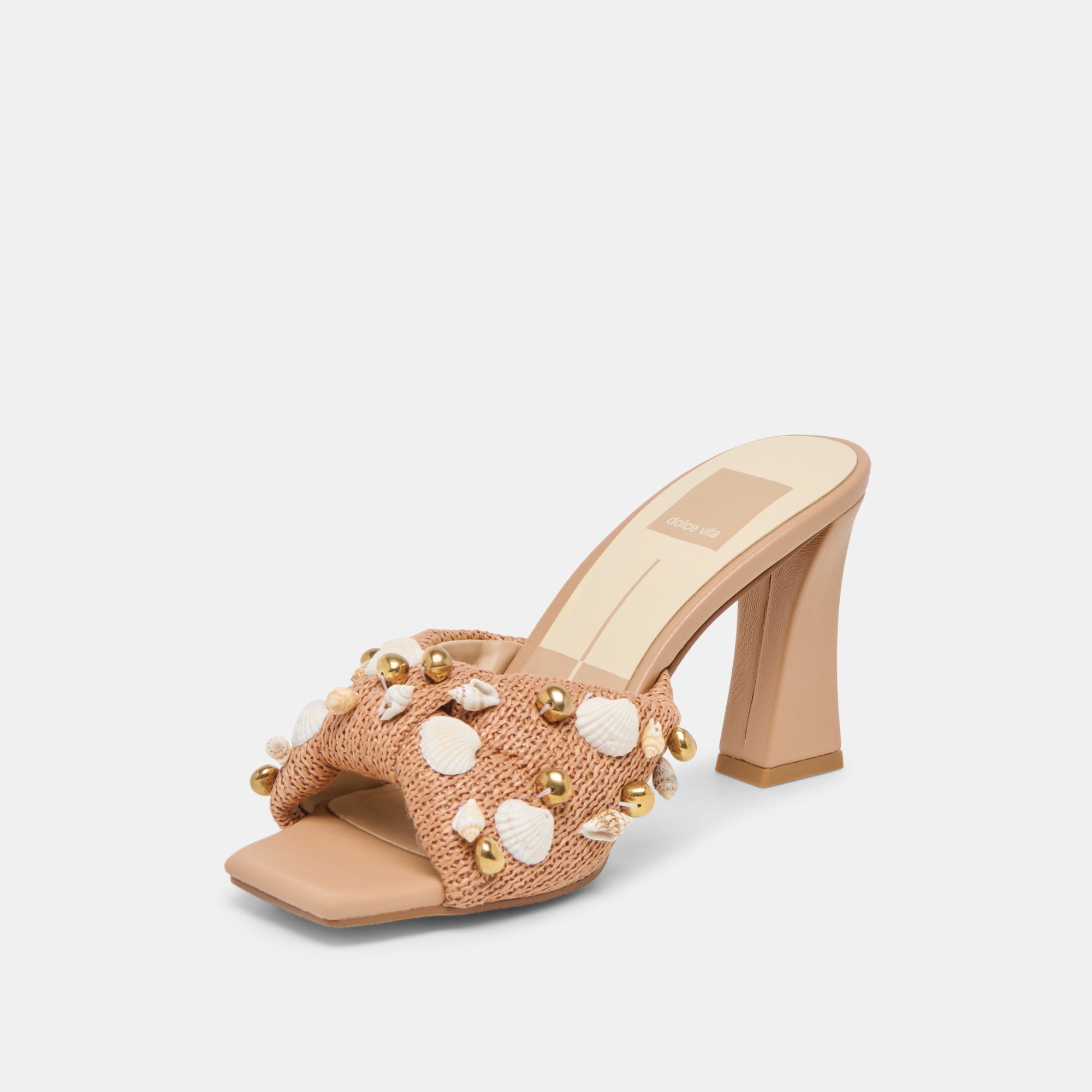 TYLAH HEELS TOFFEE BEADED RAFFIA - Image 6