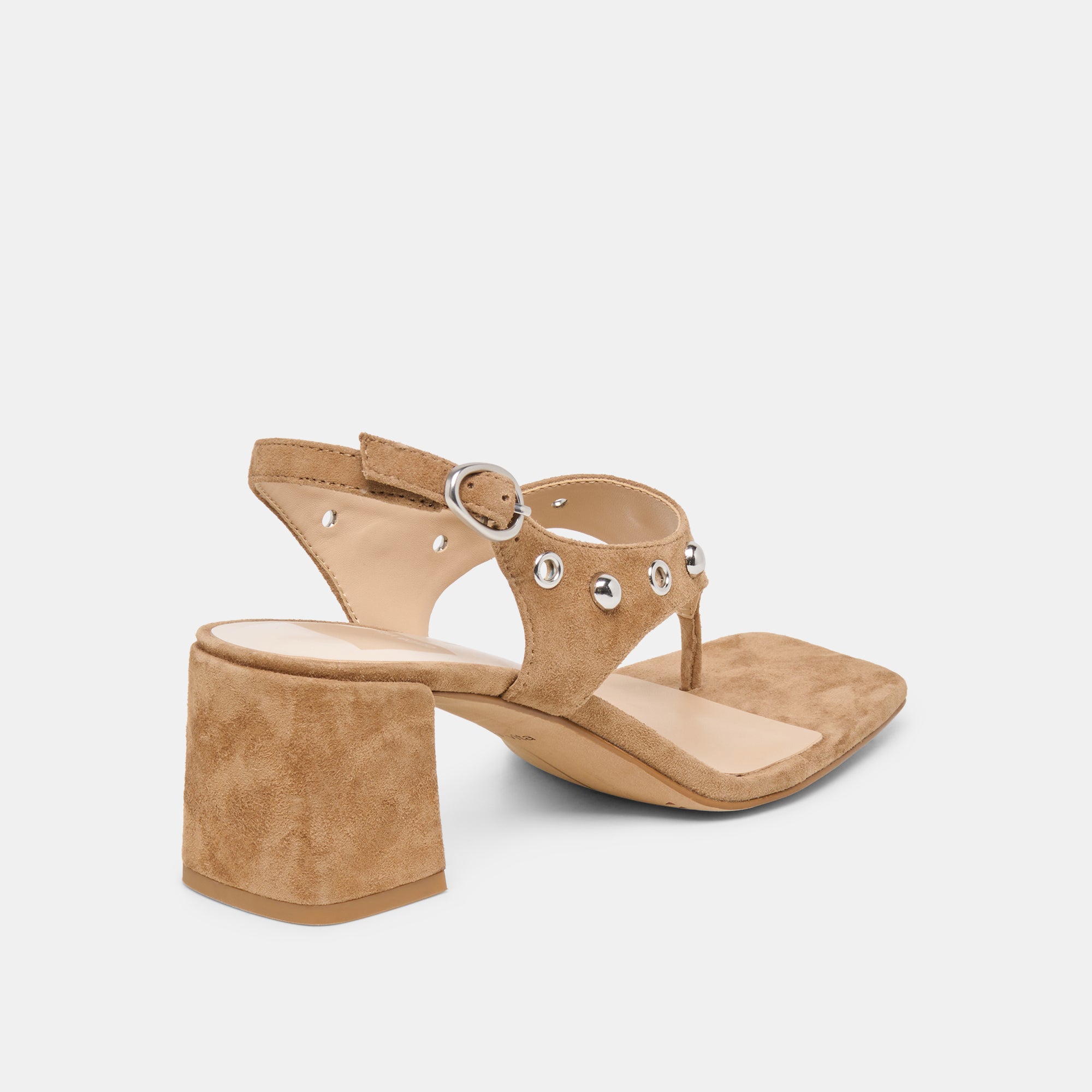 YVES STUD HEELS LT BROWN SUEDE - Image 5
