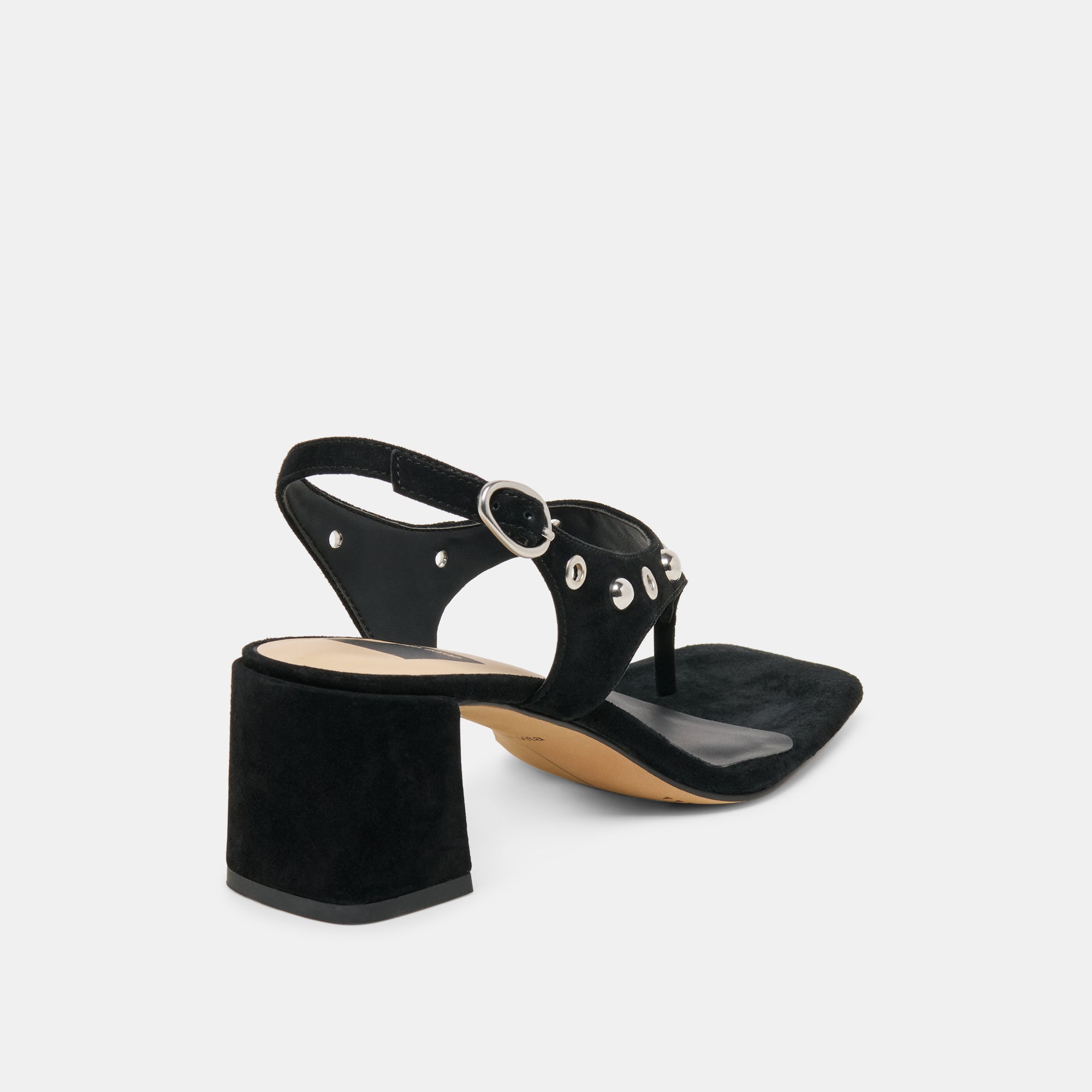 YVES STUD HEELS ONYX SUEDE - Image 3