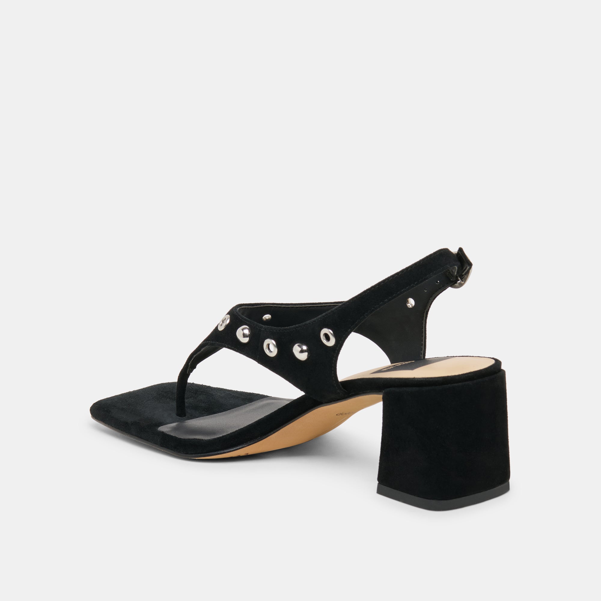 YVES STUD HEELS ONYX SUEDE - Image 5