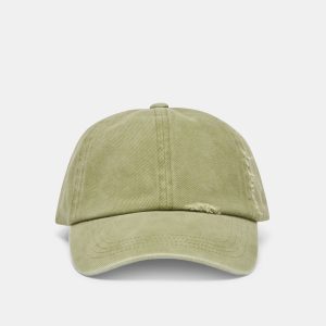 DISTRESSED BASEBALL CAP OLIVE