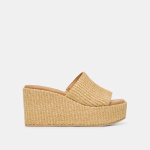 JOCLYN WIDE WEDGES LT NATURAL RAFFIA