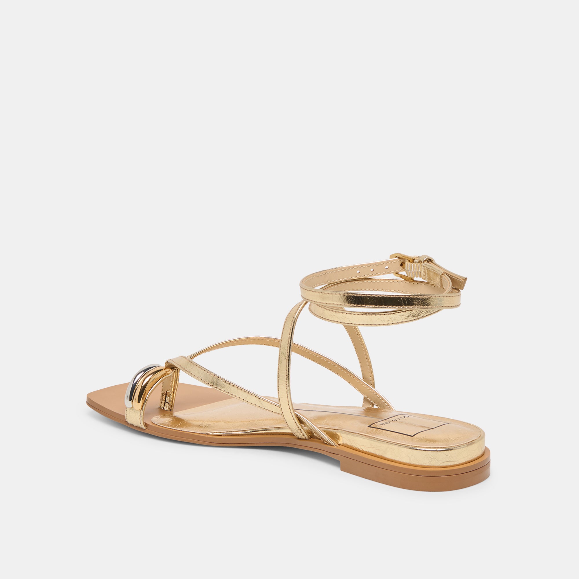 TYRICE SANDALS GOLD LEATHER - Image 8