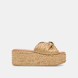 BARRIO WEDGES NATURAL RAFFIA