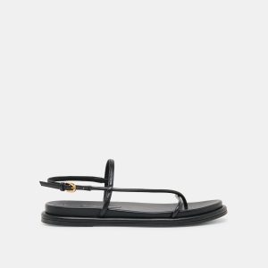 DOM SANDALS BLACK LEATHER