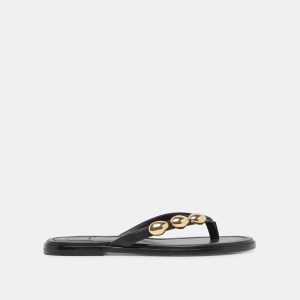 JUNY SANDALS BLACK LEATHER