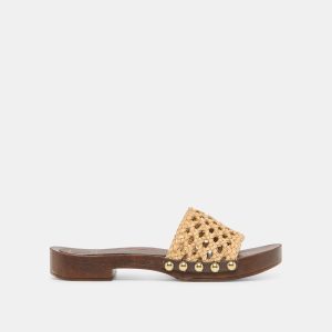 SADIE SANDALS TAN RAFFIA