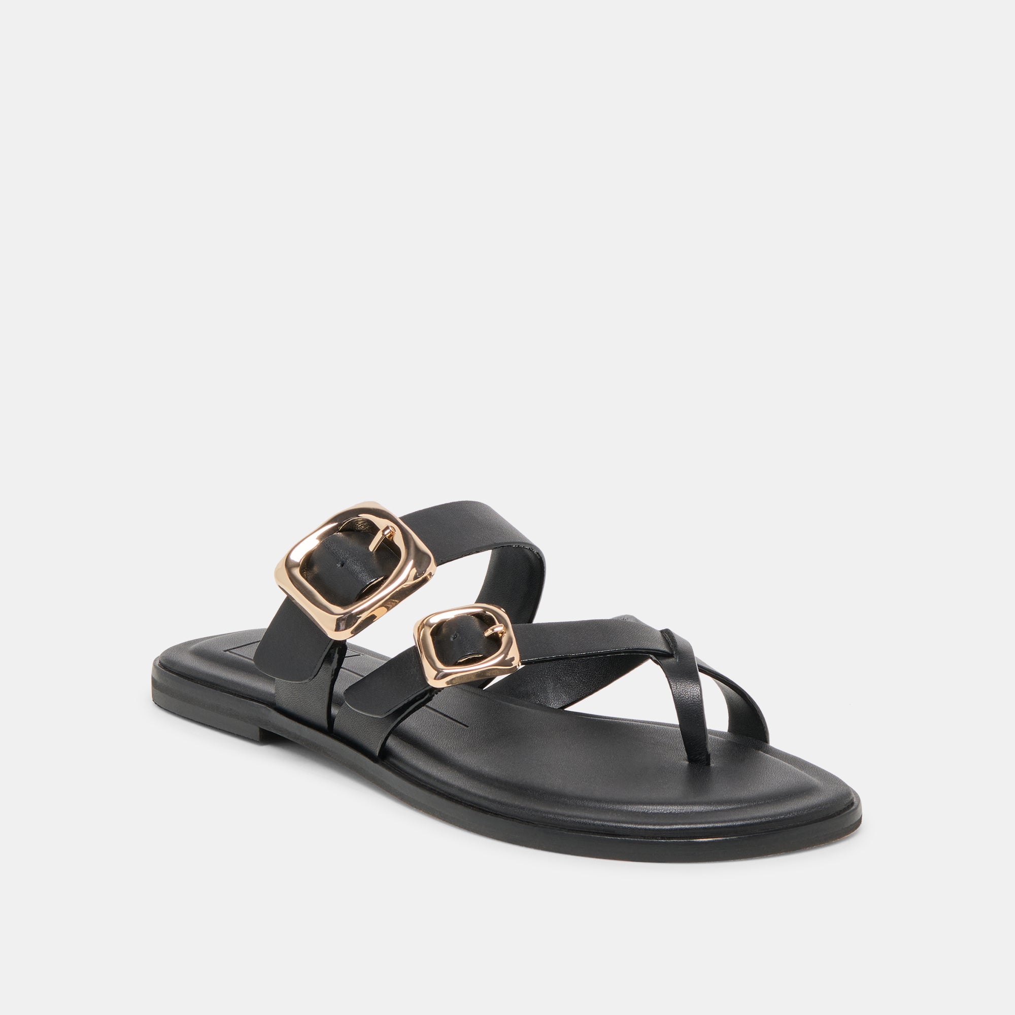 SHORE SANDALS BLACK LEATHER - Image 2