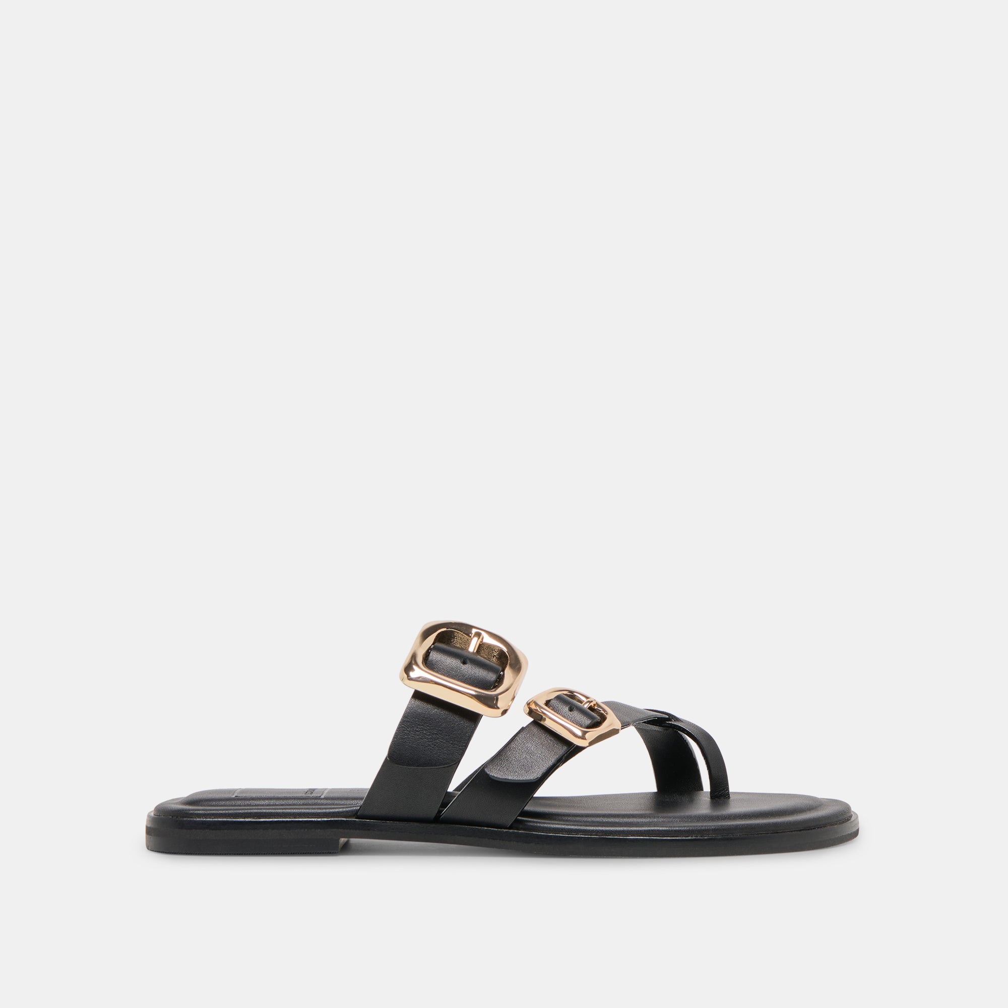 SHORE SANDALS BLACK LEATHER