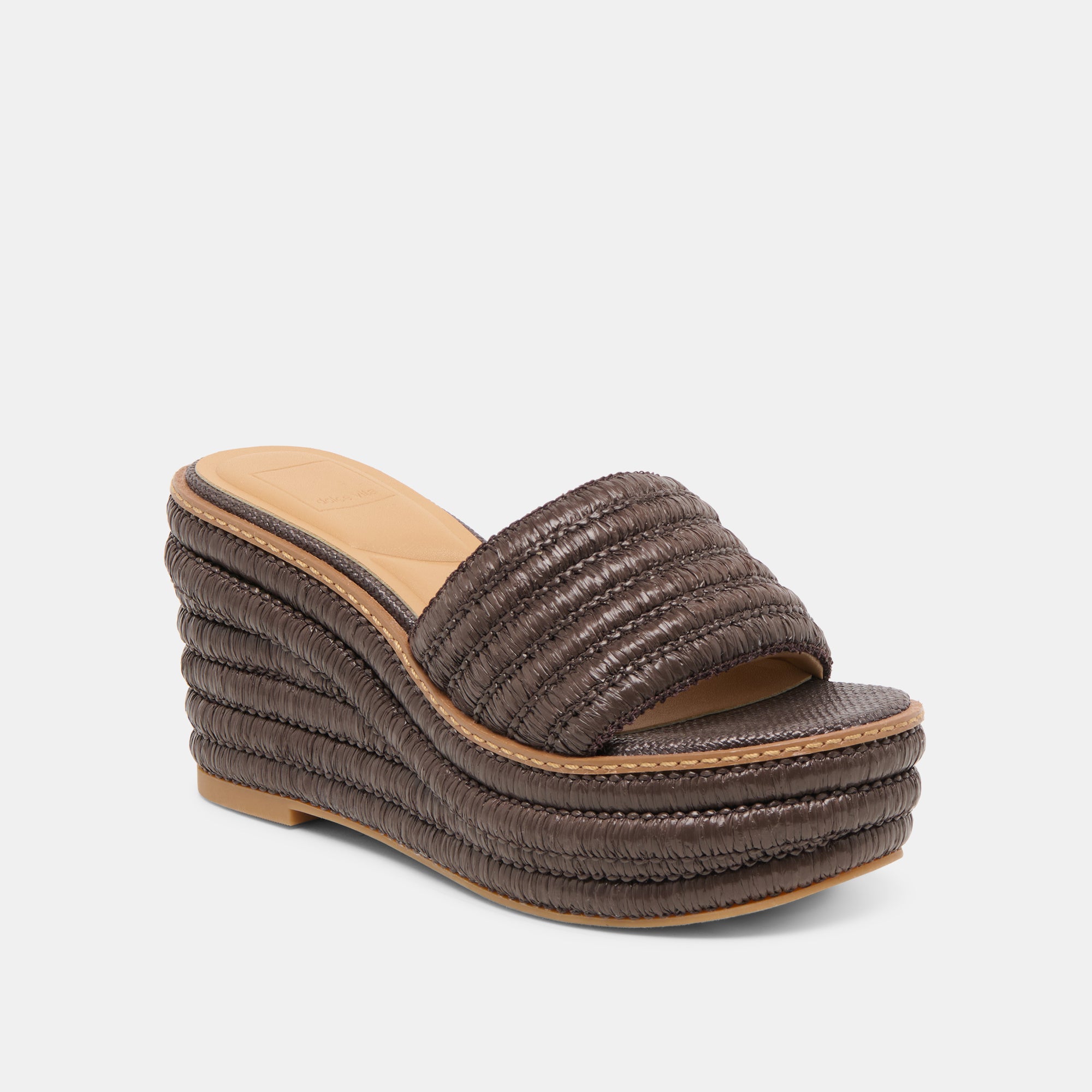 THRONE WIDE WEDGES CHOCOLATE RAFFIA - Image 2