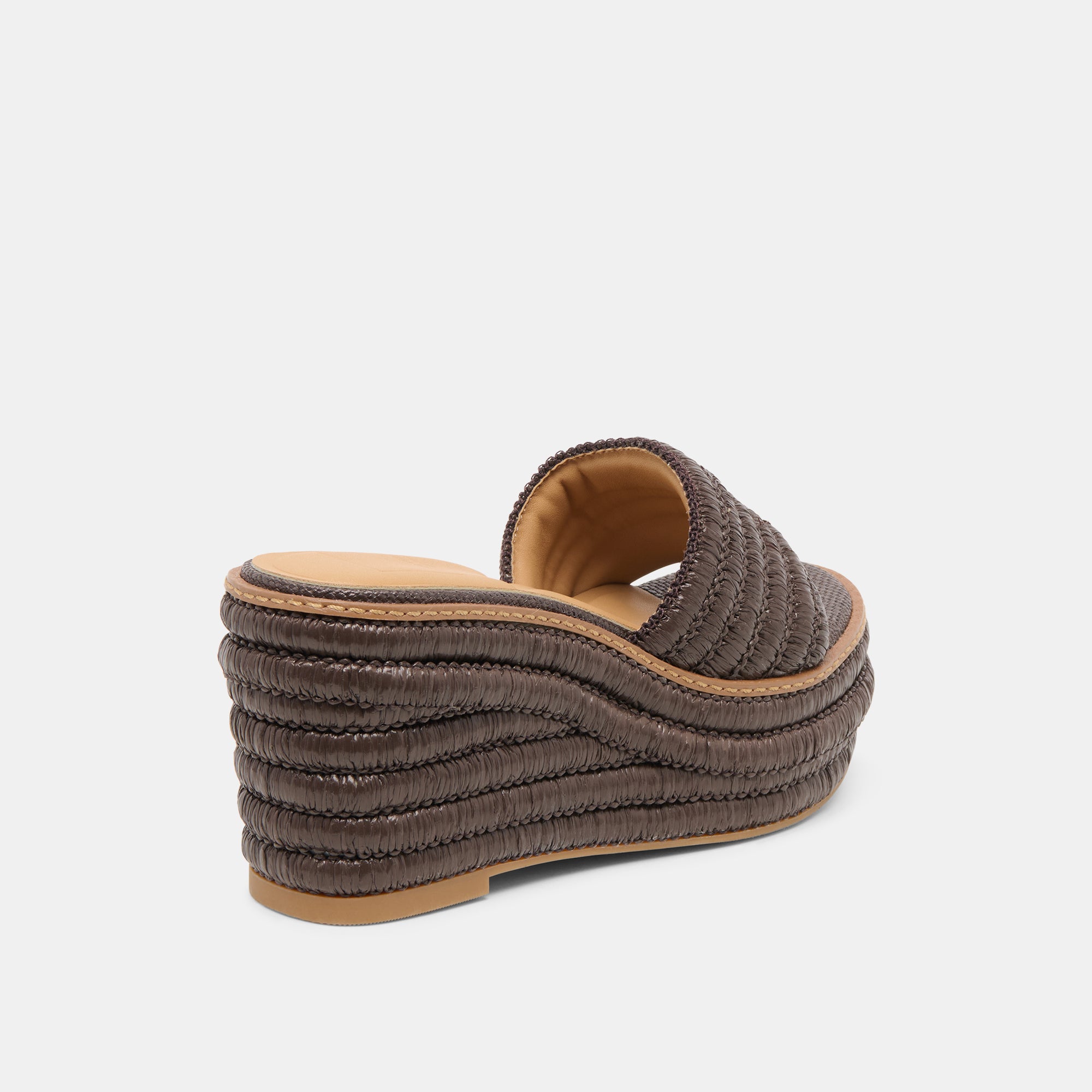 THRONE WIDE WEDGES CHOCOLATE RAFFIA - Image 3