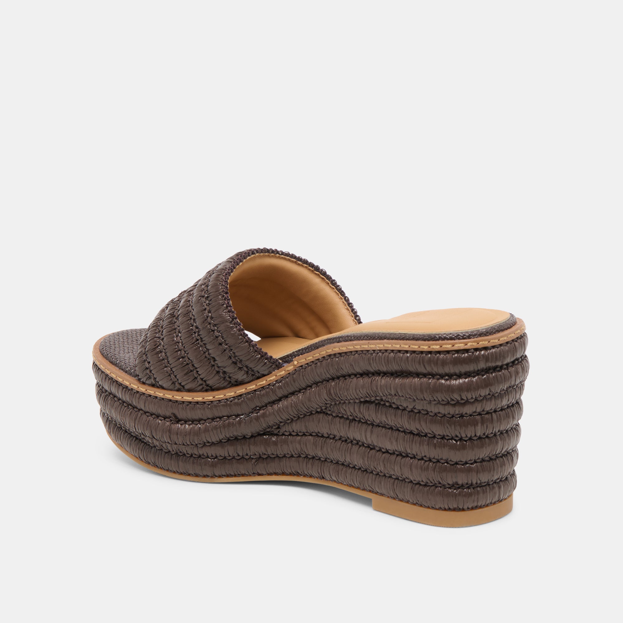 THRONE WIDE WEDGES CHOCOLATE RAFFIA - Image 5