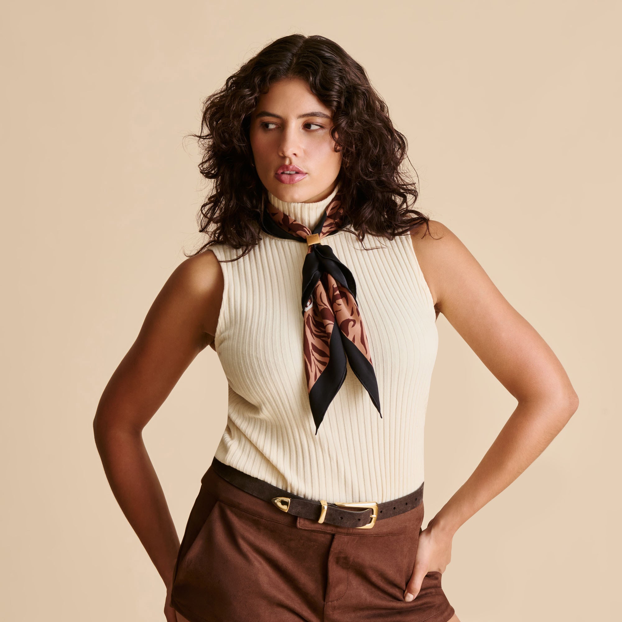 ANIMAL PRINT SCARF BROWN MULTI - Image 11