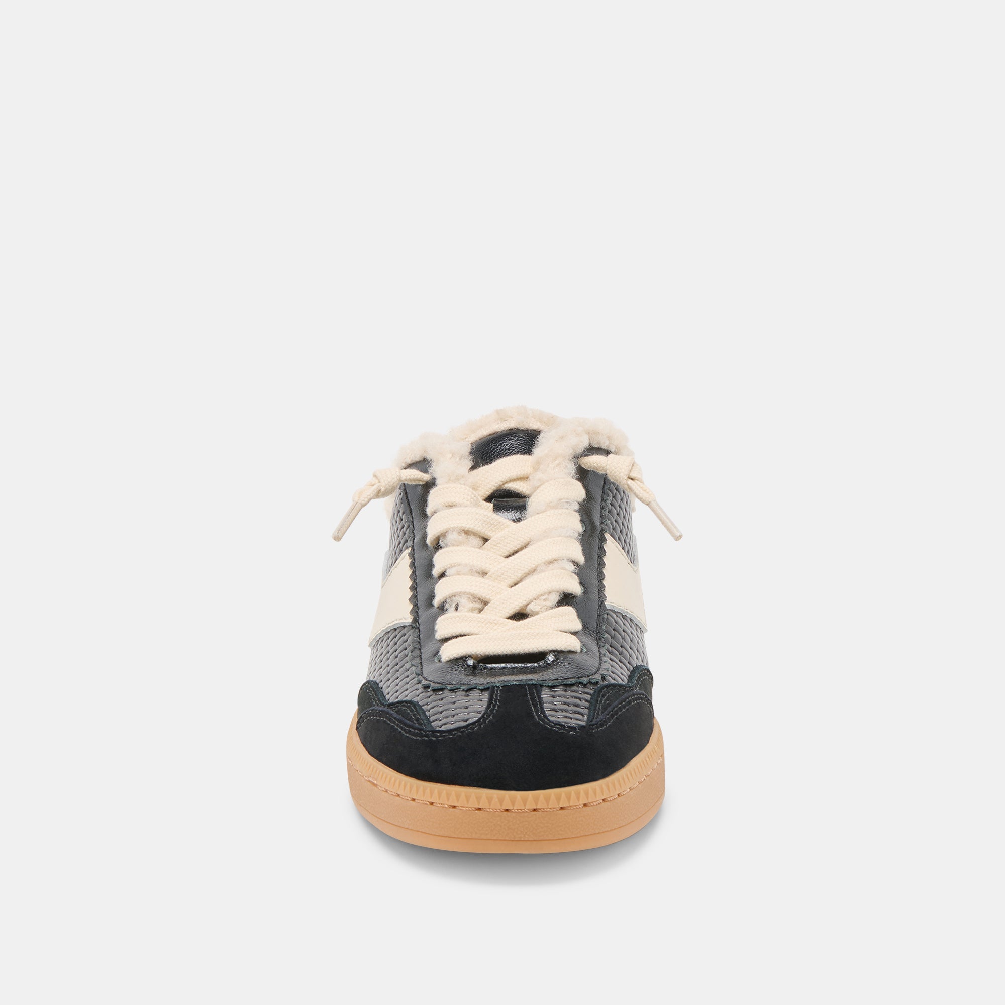 NOTICE SLIDE PLUSH SNEAKERS BLACK WOVEN LEATHER - Image 7