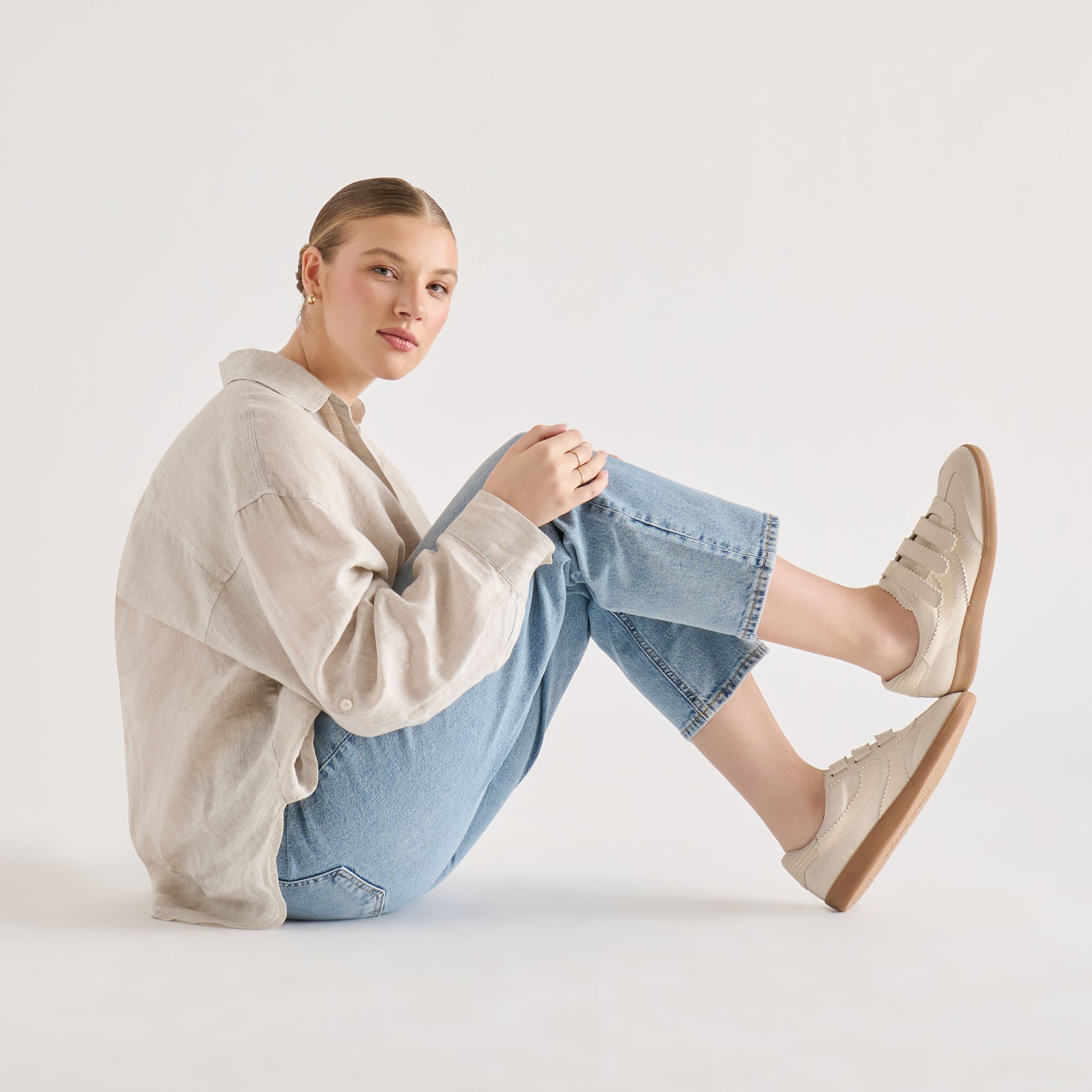 MERIT VELCRO SNEAKERS IVORY LEATHER - Image 6