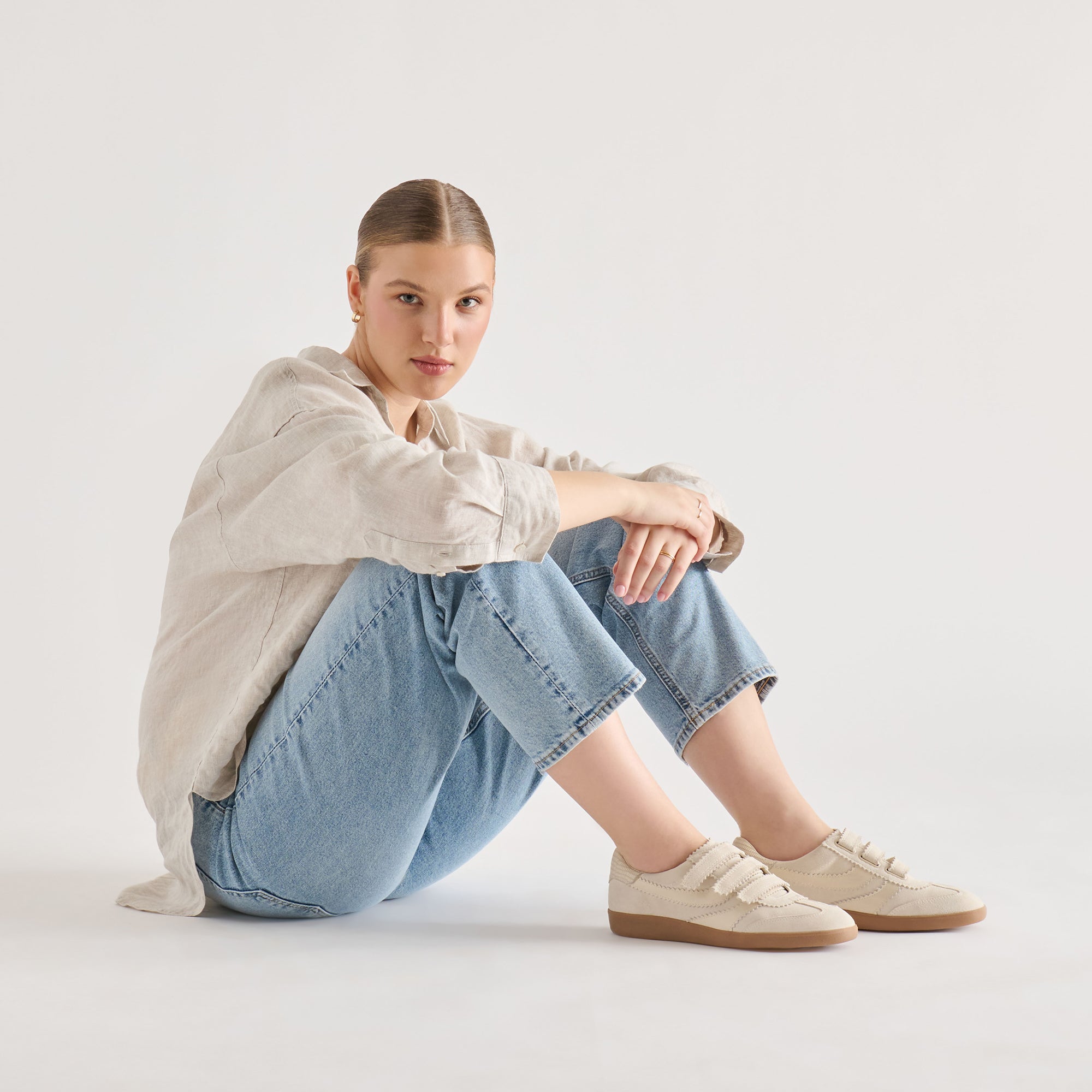 MERIT VELCRO SNEAKERS IVORY LEATHER - Image 2