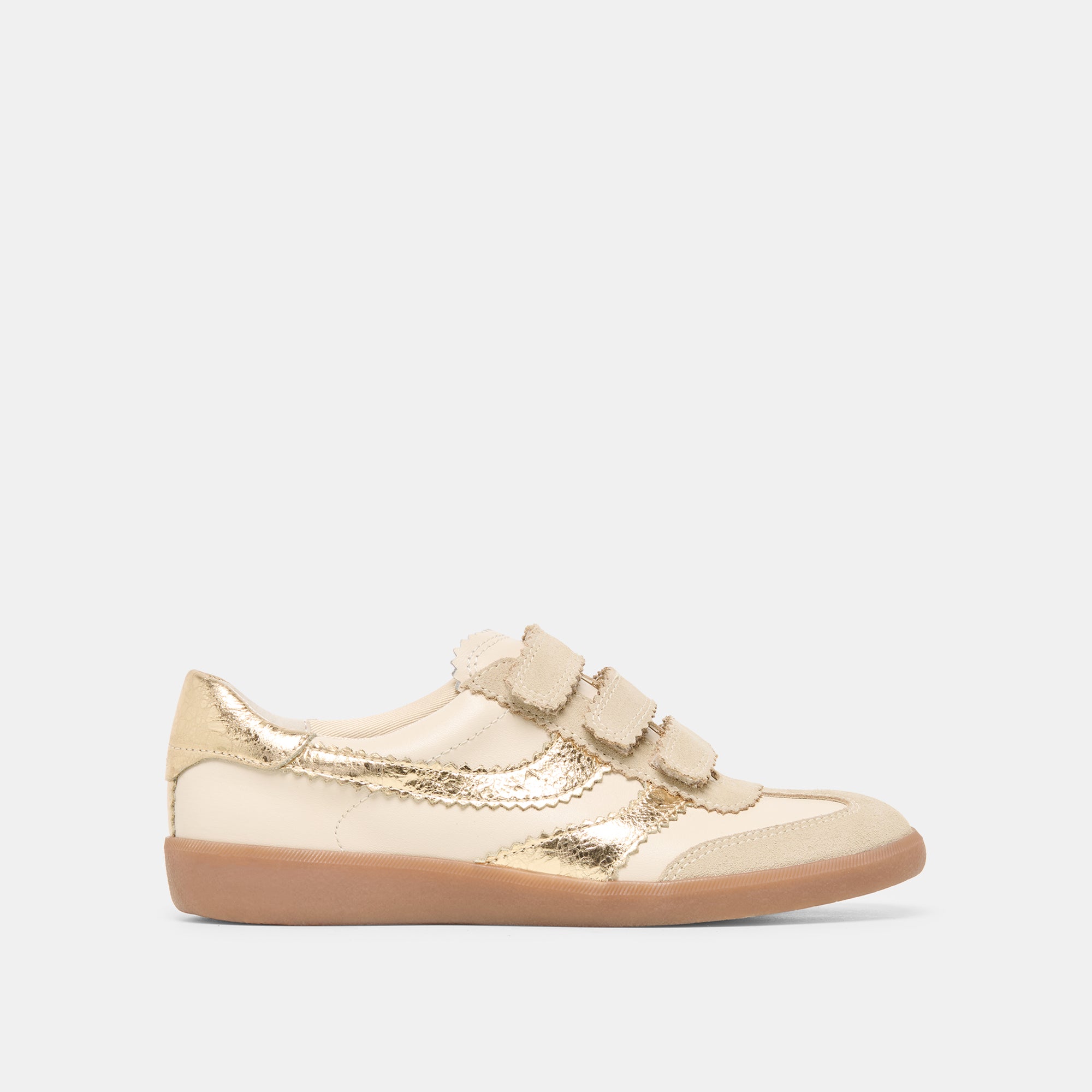MERIT VELCRO SNEAKERS WHITE GOLD LEATHER