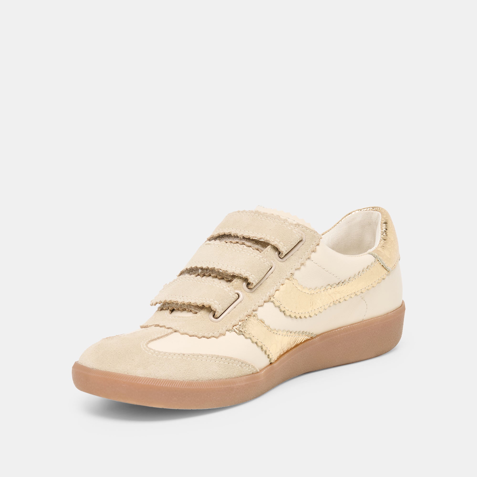 MERIT VELCRO SNEAKERS WHITE GOLD LEATHER - Image 4