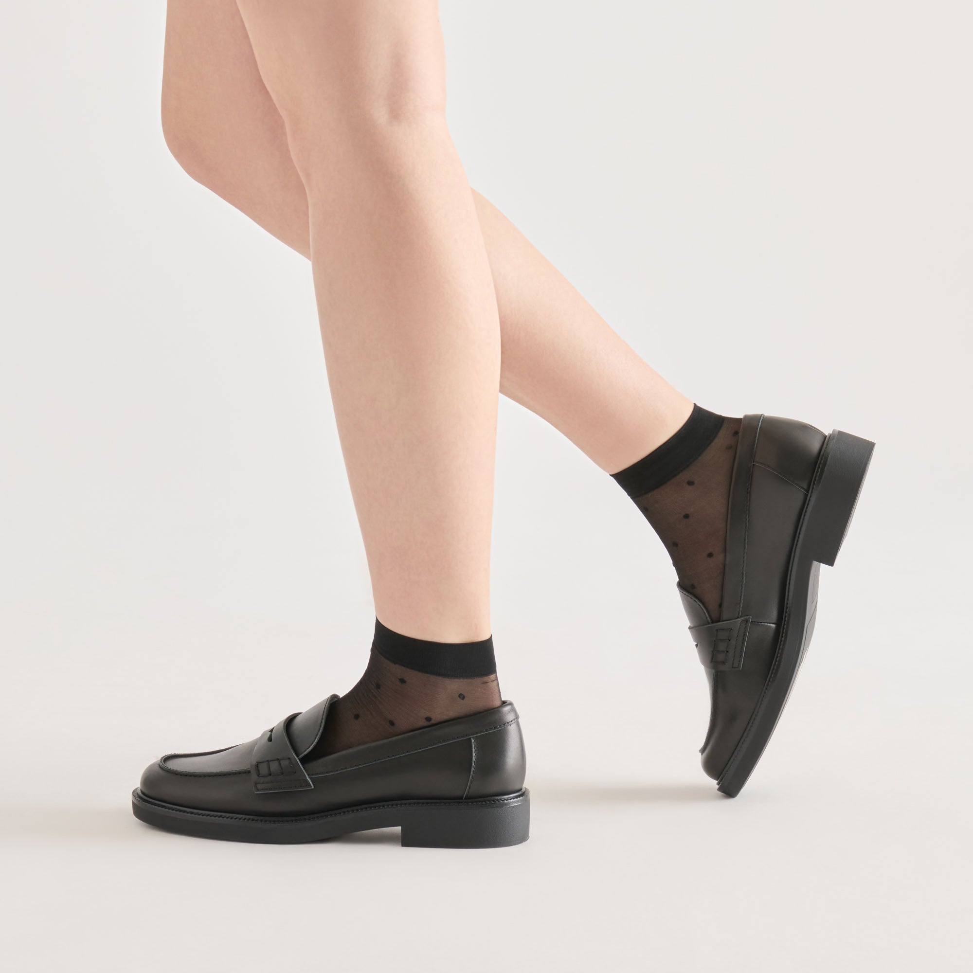 3 PACK DITSY DOT SHEER ANKLET SOCKS BLACK - Image 2