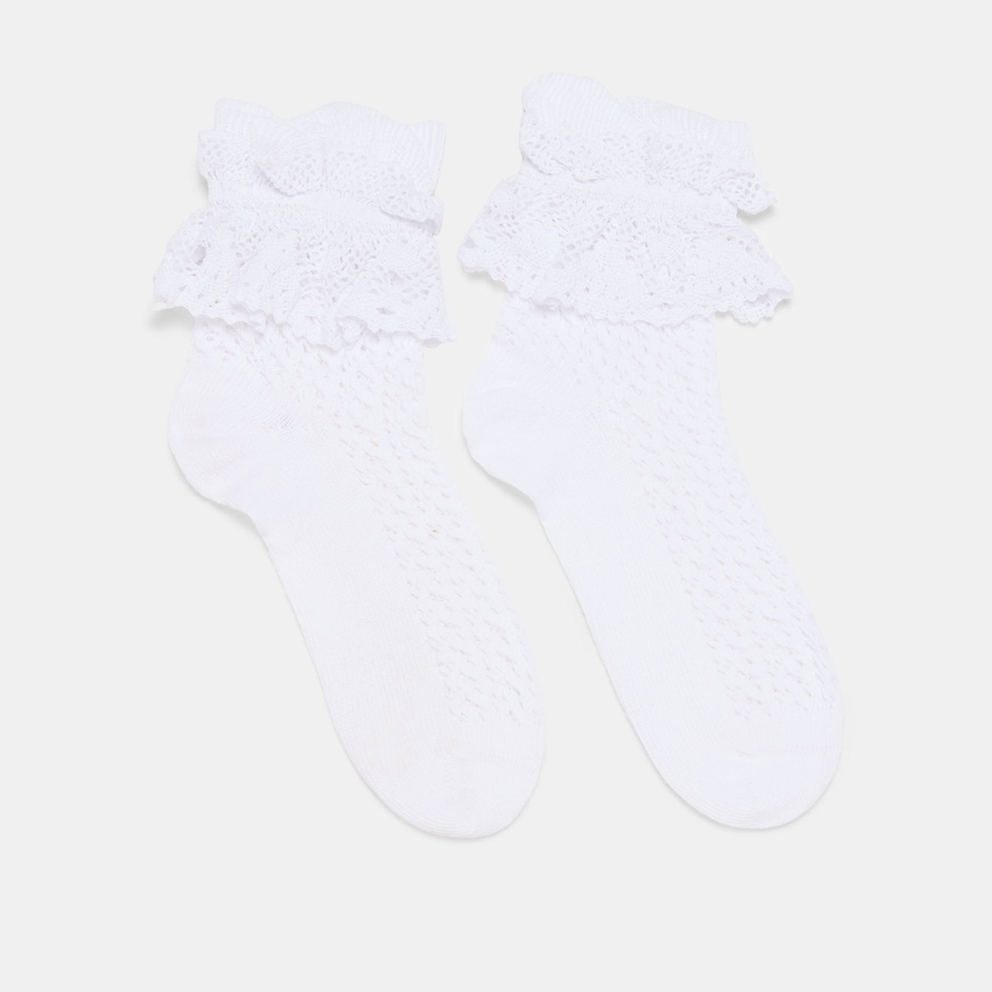 WHIMSY LACE ANKLET SOCKS WHITE - Image 3