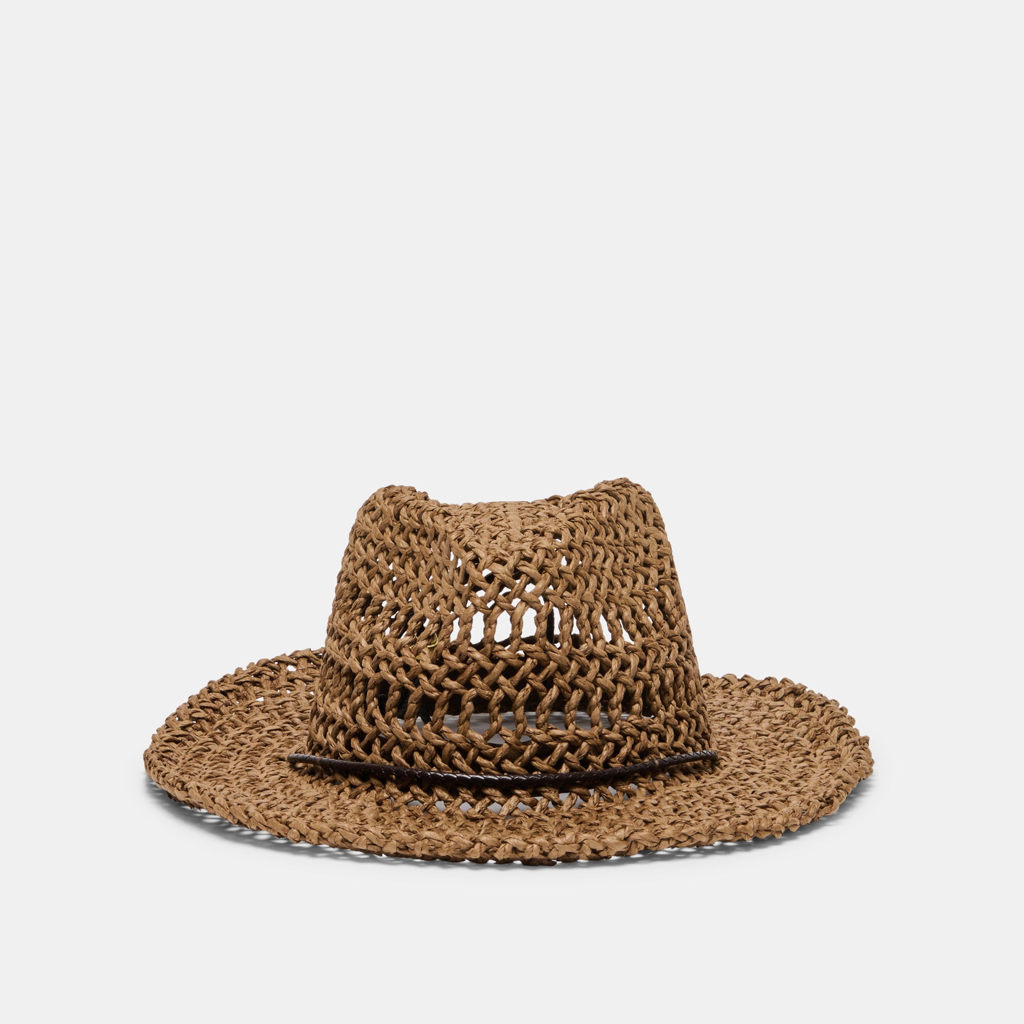THICK WEAVE COWBOY HAT DARK BROWN
