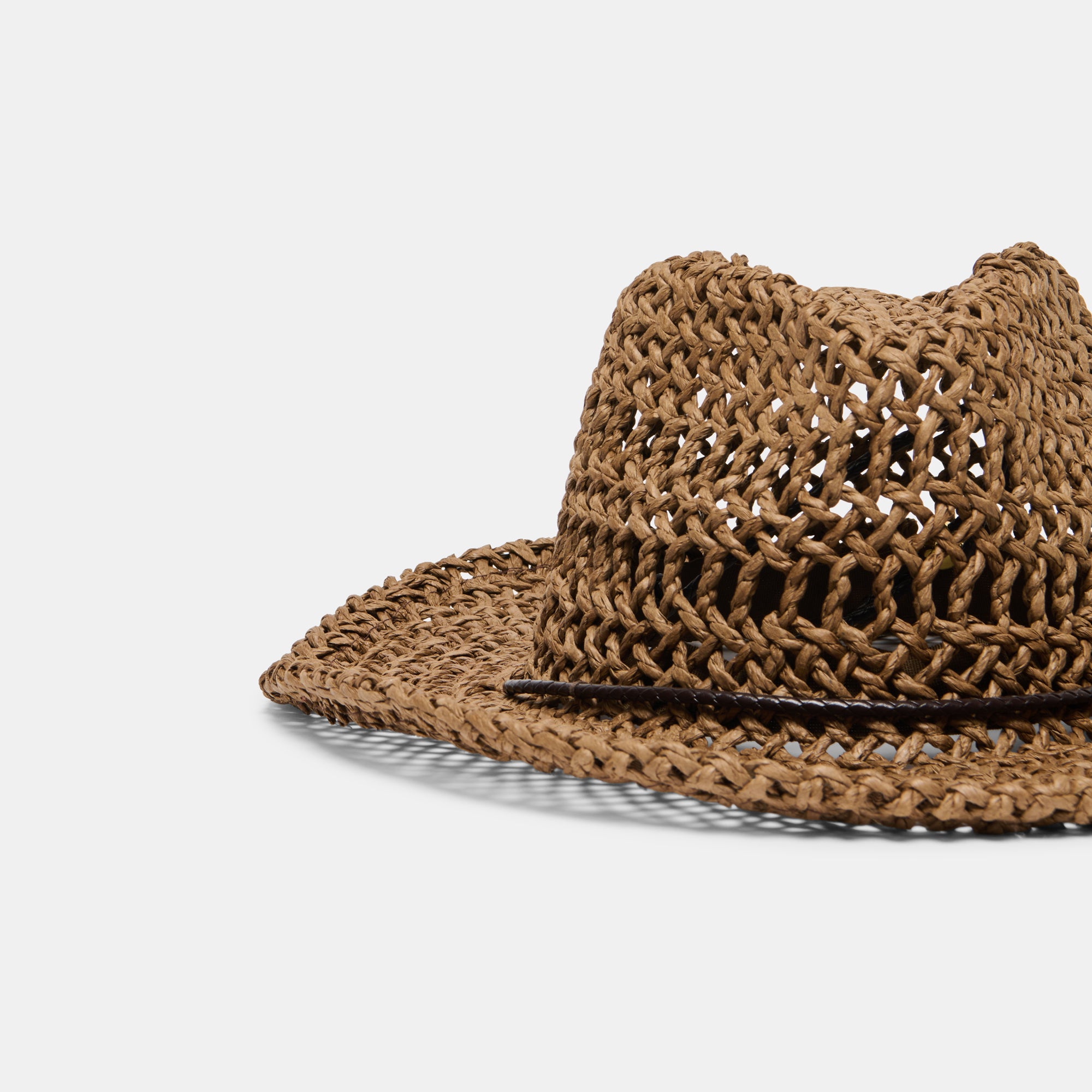 THICK WEAVE COWBOY HAT DARK BROWN - Image 3