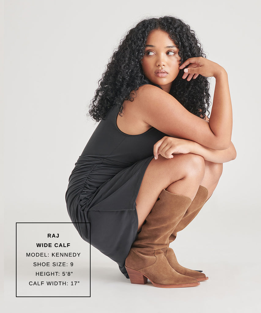 RAJ WIDE CALF BOOTS BROWN SUEDE - Image 3